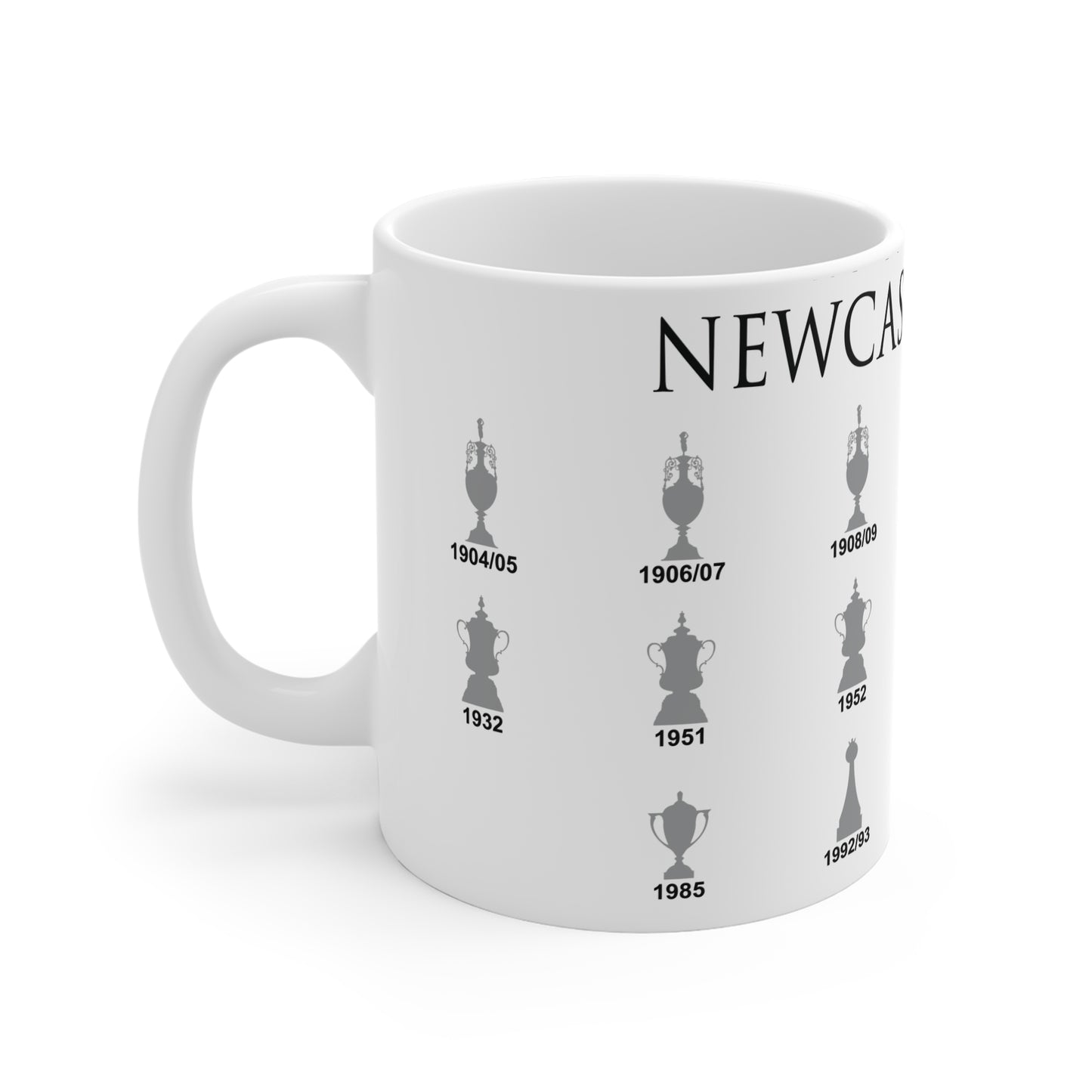 Newcastle United Trophies Collection Mug UPDATED - White