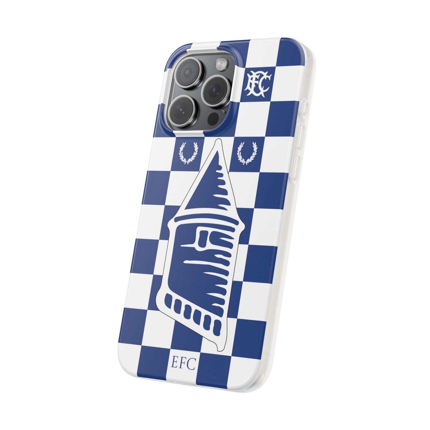 Everton Blue & White Chequered iPhone Flexi Case - iPhone 16, 15, 14, Plus/Pro/Pro Max