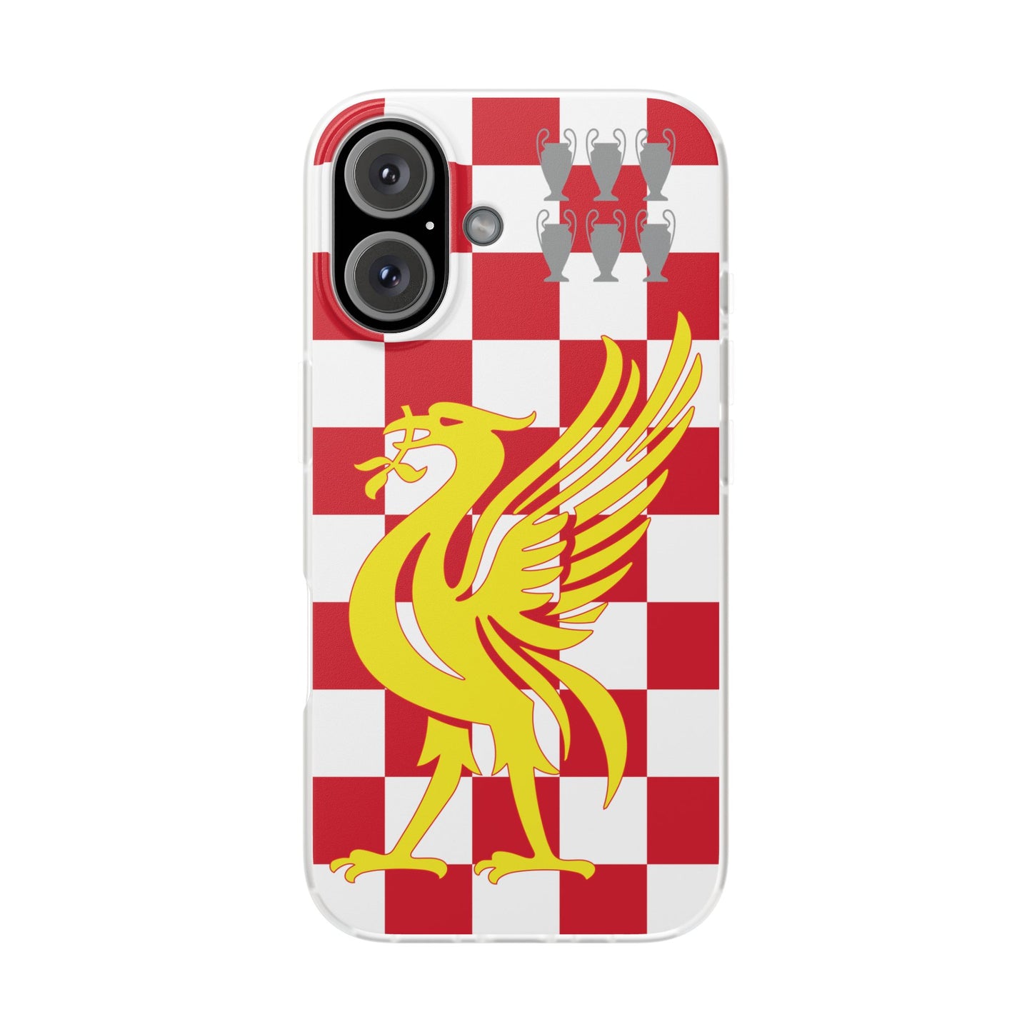 Liverpool Red & White Chequered iPhone Flexi Case - iPhone 16, 15, 14, Plus/Pro/Pro Max