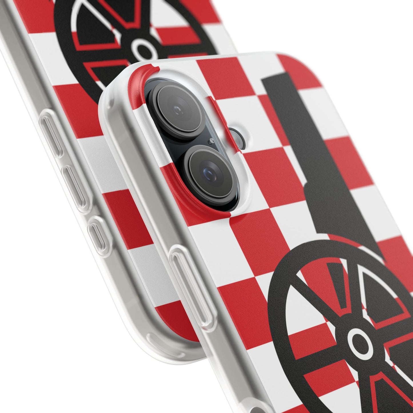 Arsenal Cannon Red & White Chequered iPhone Flexi Case - iPhone 16, 15, 14, Plus/Pro/Pro Max