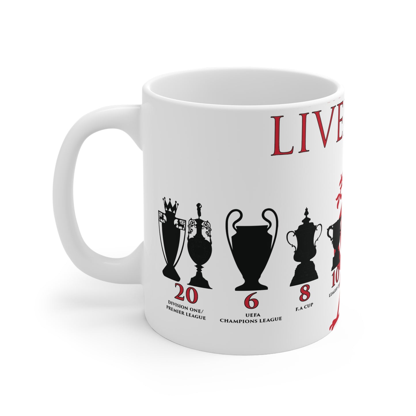 Liverpool Trophies & Liver Bird Mug - White