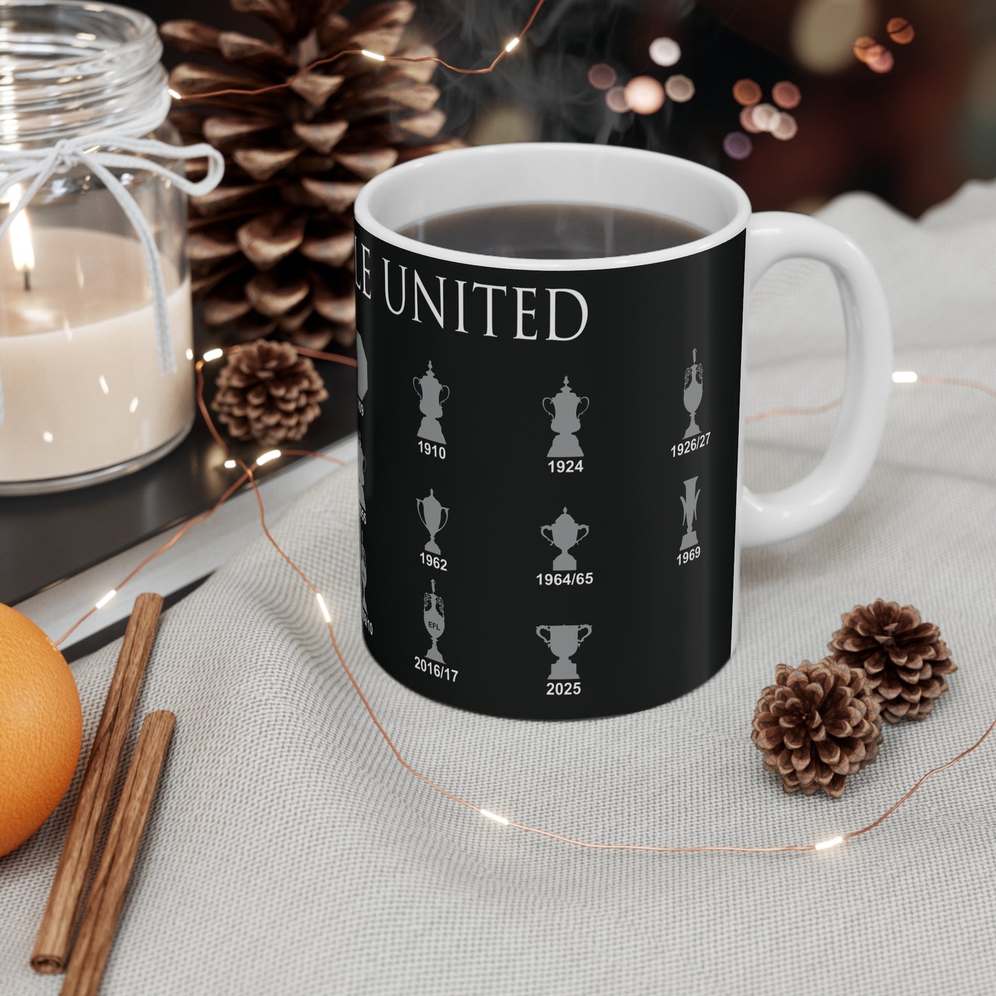 Newcastle United Trophies Collection Mug UPDATED - Black