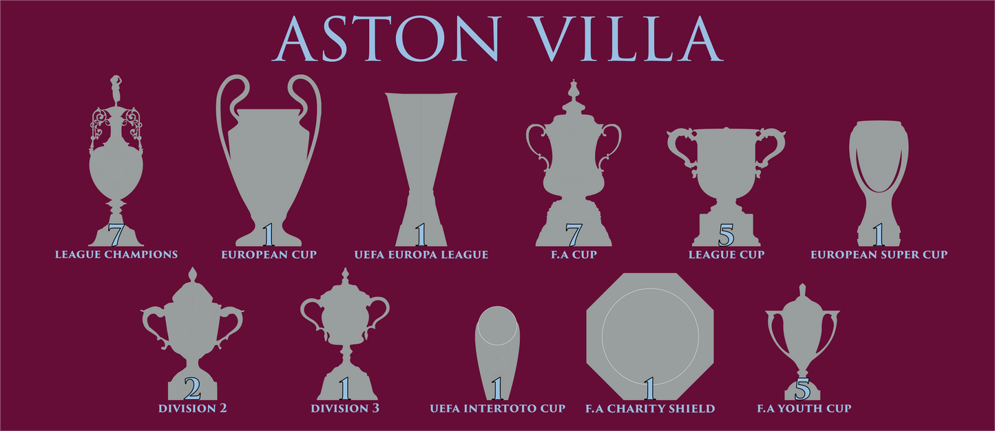 Aston Villa Trophies Mug UPDATED - Claret