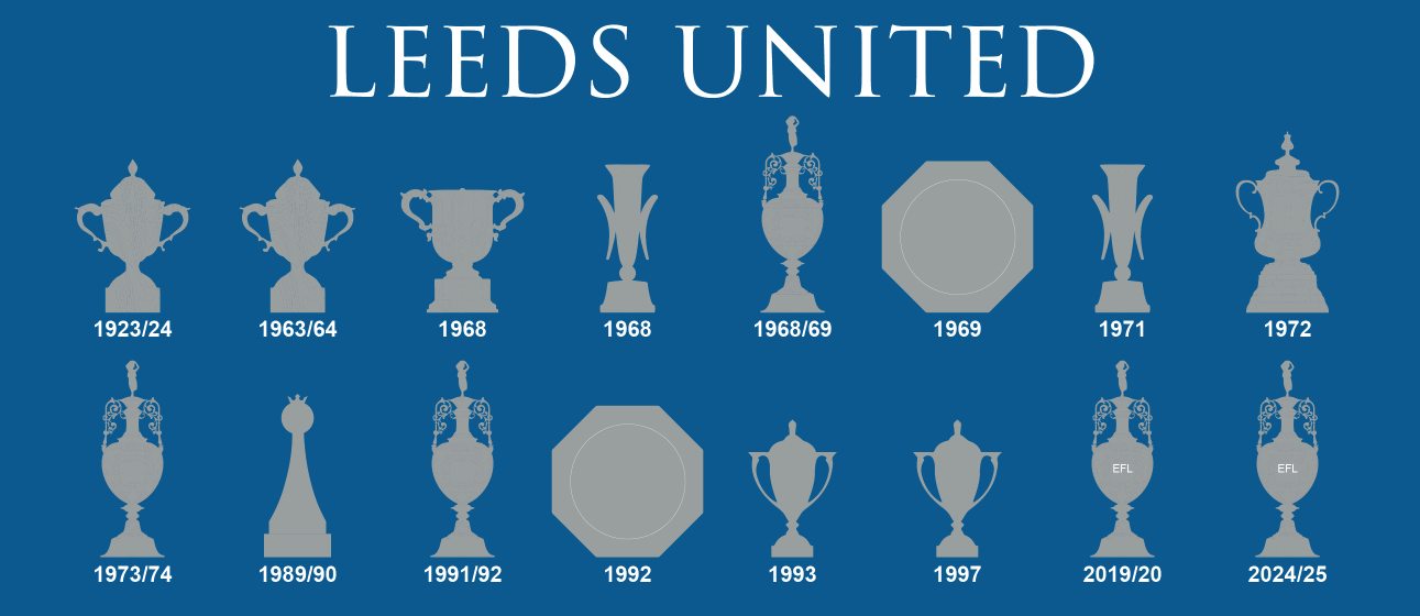 Leeds United Trophies Collection Mug - Blue