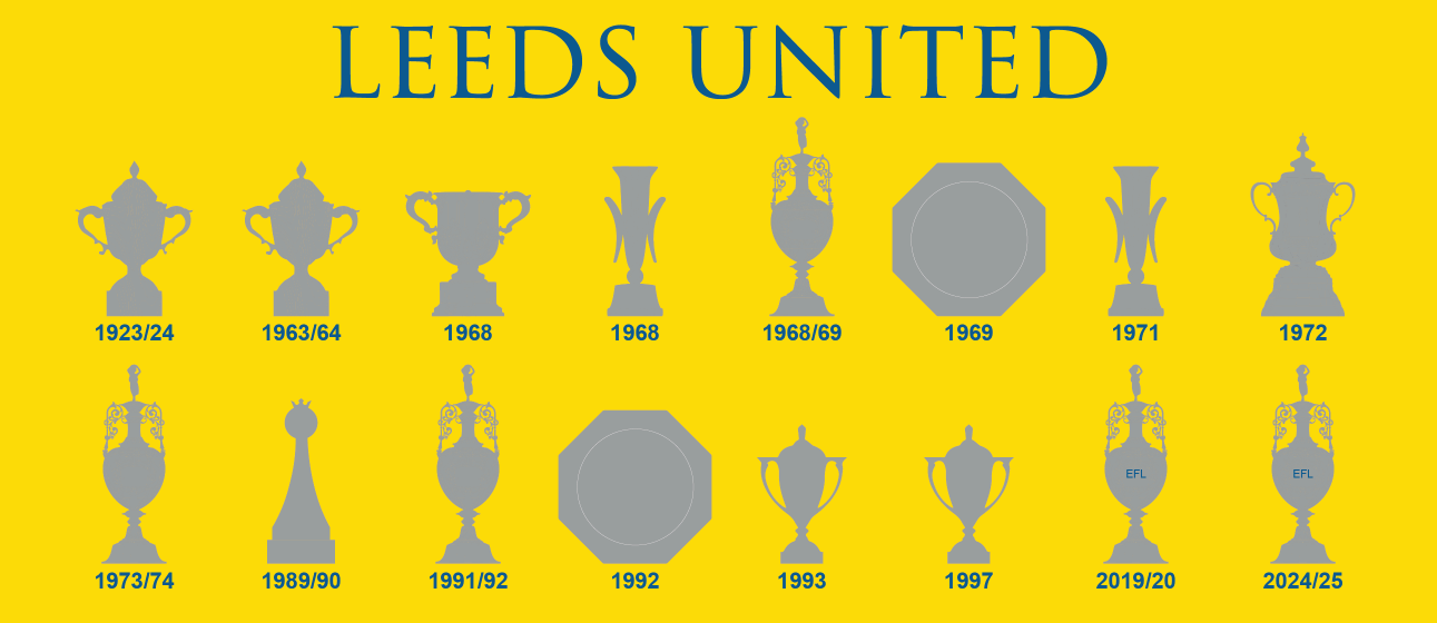 Leeds United Trophies Collection Mug - Yellow