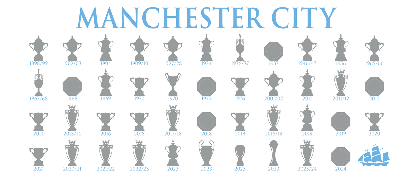 Manchester City Trophies Collection Mug - White