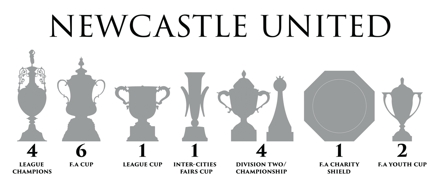 Newcastle United Trophies Mug UPDATED - White