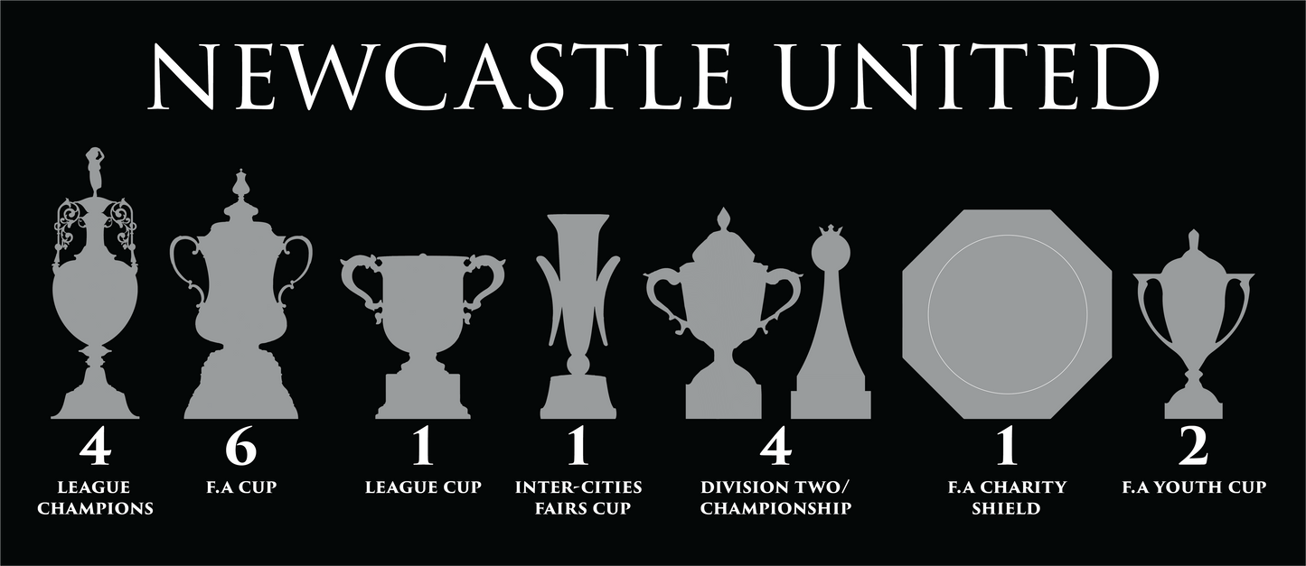 Newcastle United Trophies Mug UPDATED - Black