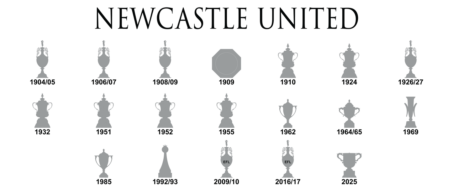 Newcastle United Trophies Collection Mug UPDATED - White