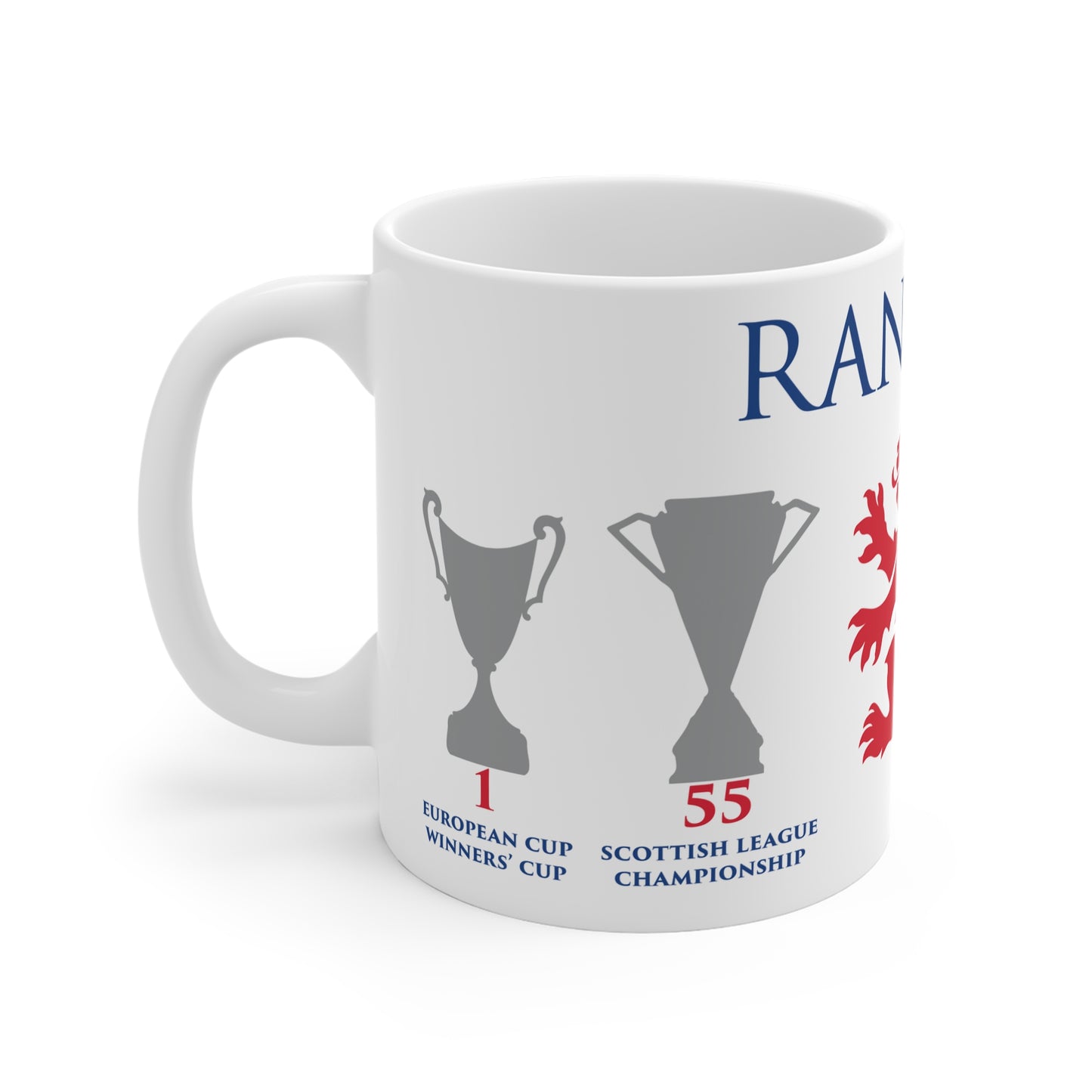 Rangers Trophies & Lion Mug - White