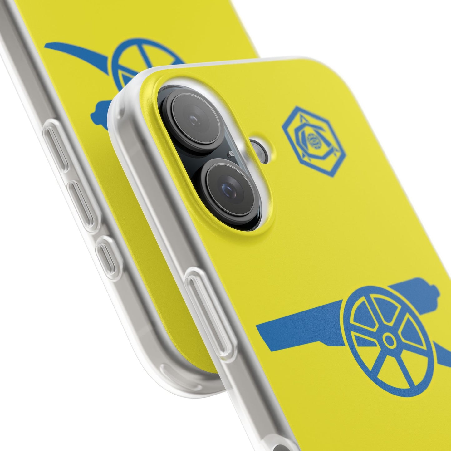 Arsenal Cannon & Monogram Yellow iPhone Flexi Case - iPhone 16, 15, 14, Plus/Pro/Pro Max