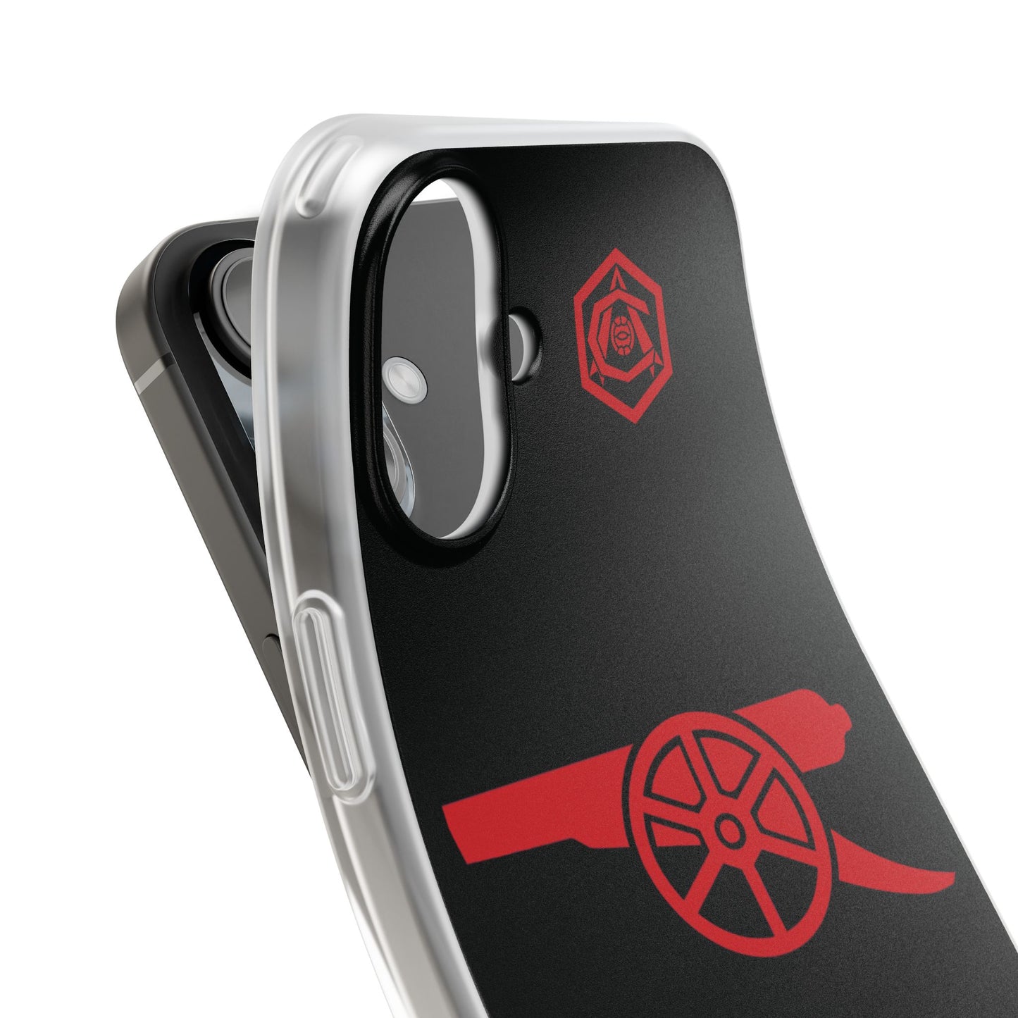 Arsenal Cannon & Monogram Black iPhone Flexi Case - iPhone 16, 15, 14, Plus/Pro/Pro Max