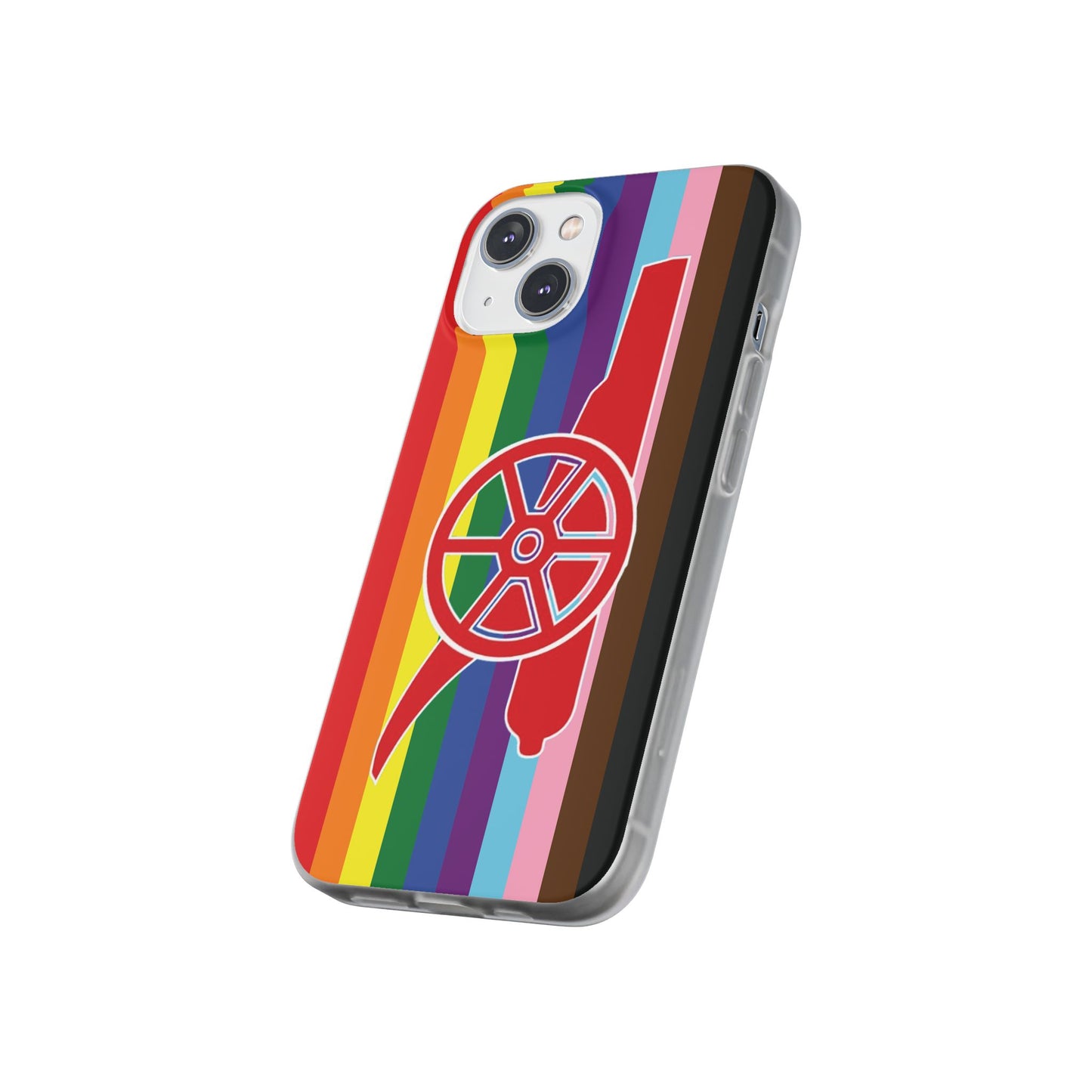 Arsenal Cannon Rainbow iPhone Flexi Case - iPhone 16, 15, 14, Plus/Pro/Pro Max