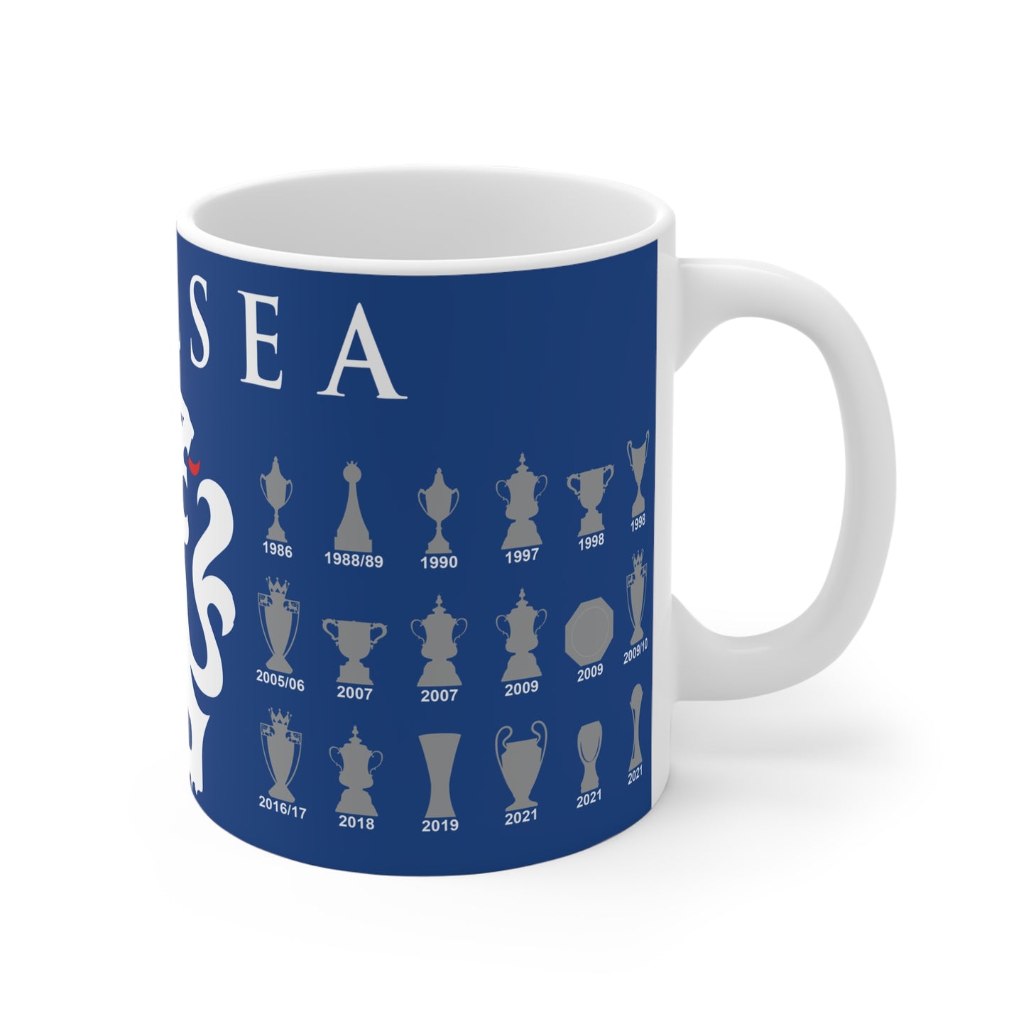 Chelsea Trophies Collection & Lion Mug - Blue