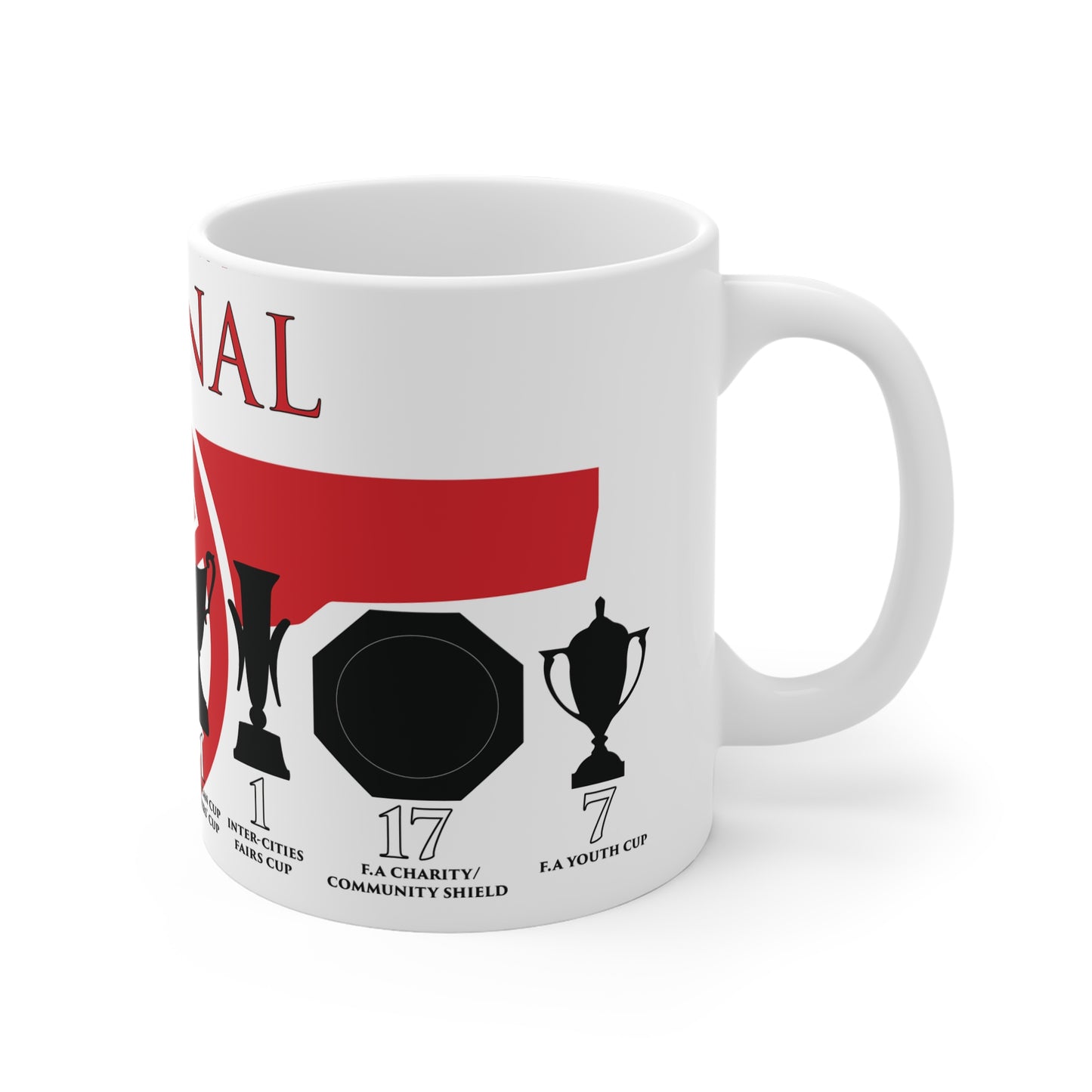 Arsenal Trophies Mug UPDATED - White - Red Cannon