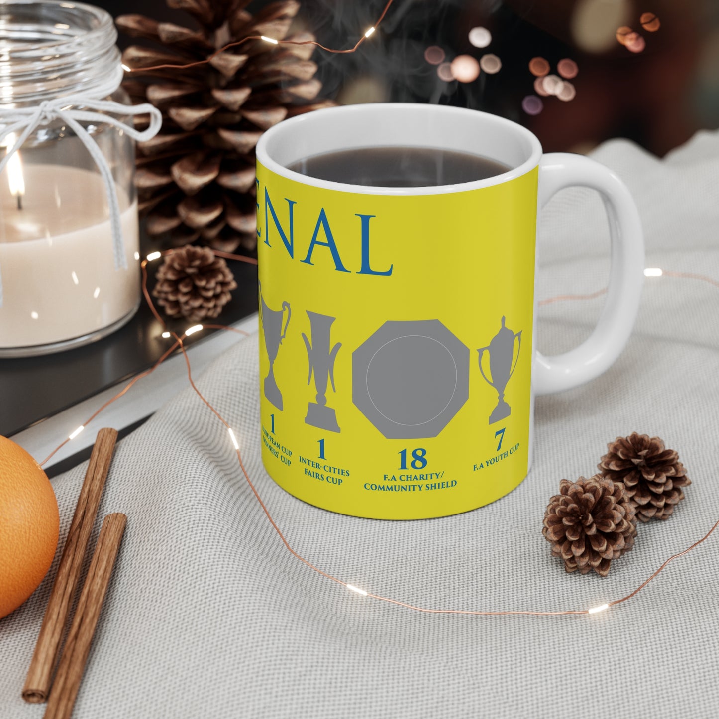 Arsenal Trophies Mug UPDATED - Yellow