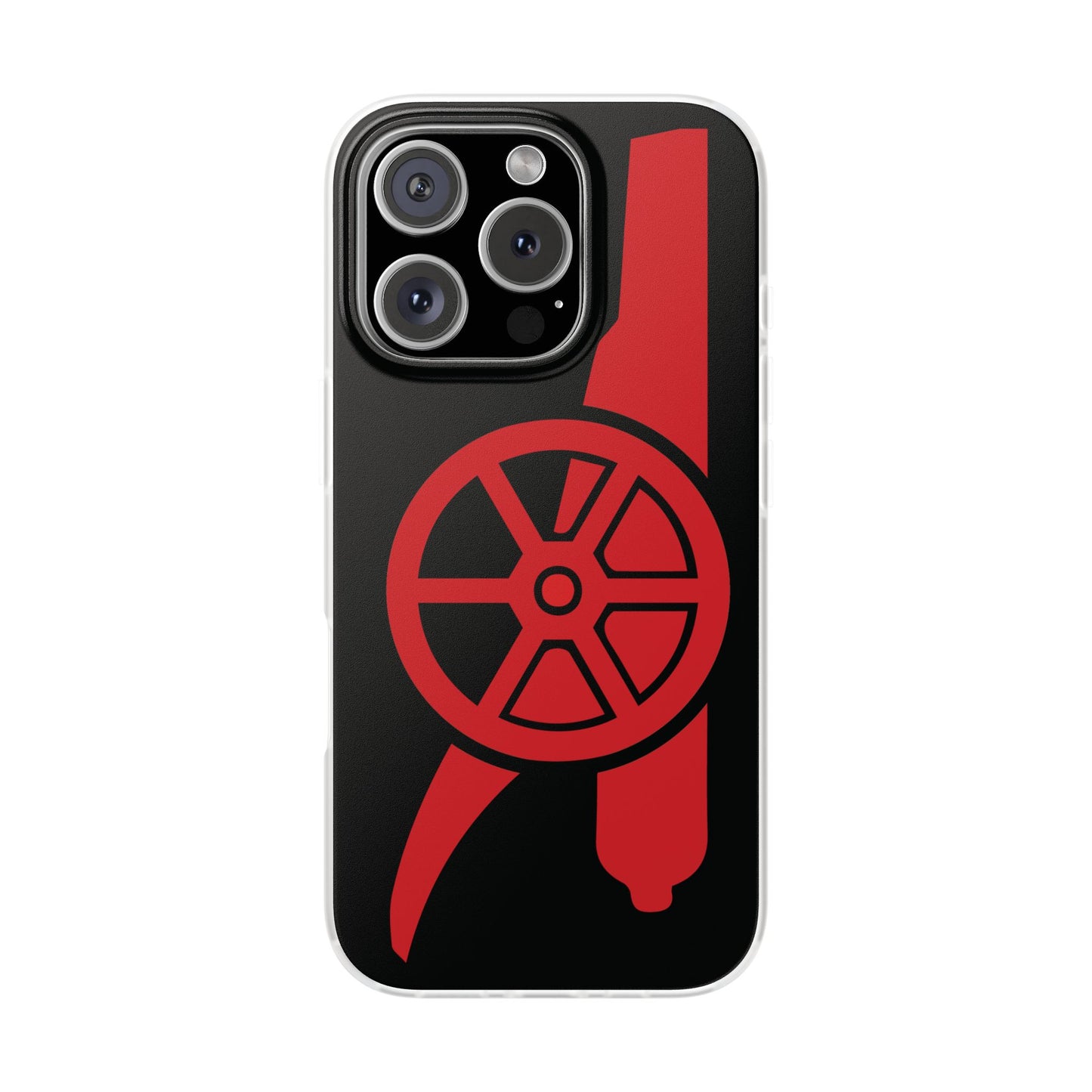 Arsenal Cannon Black iPhone Flexi Case - iPhone 16, 15, 14, Plus/Pro/Pro Max