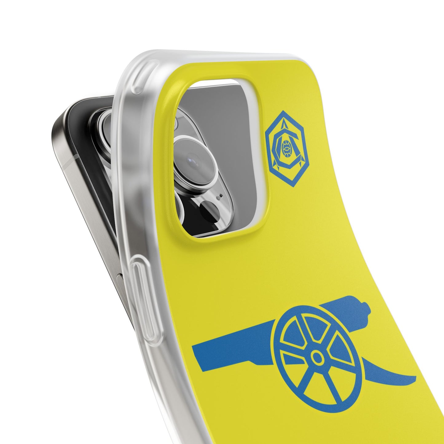 Arsenal Cannon & Monogram Yellow iPhone Flexi Case - iPhone 16, 15, 14, Plus/Pro/Pro Max