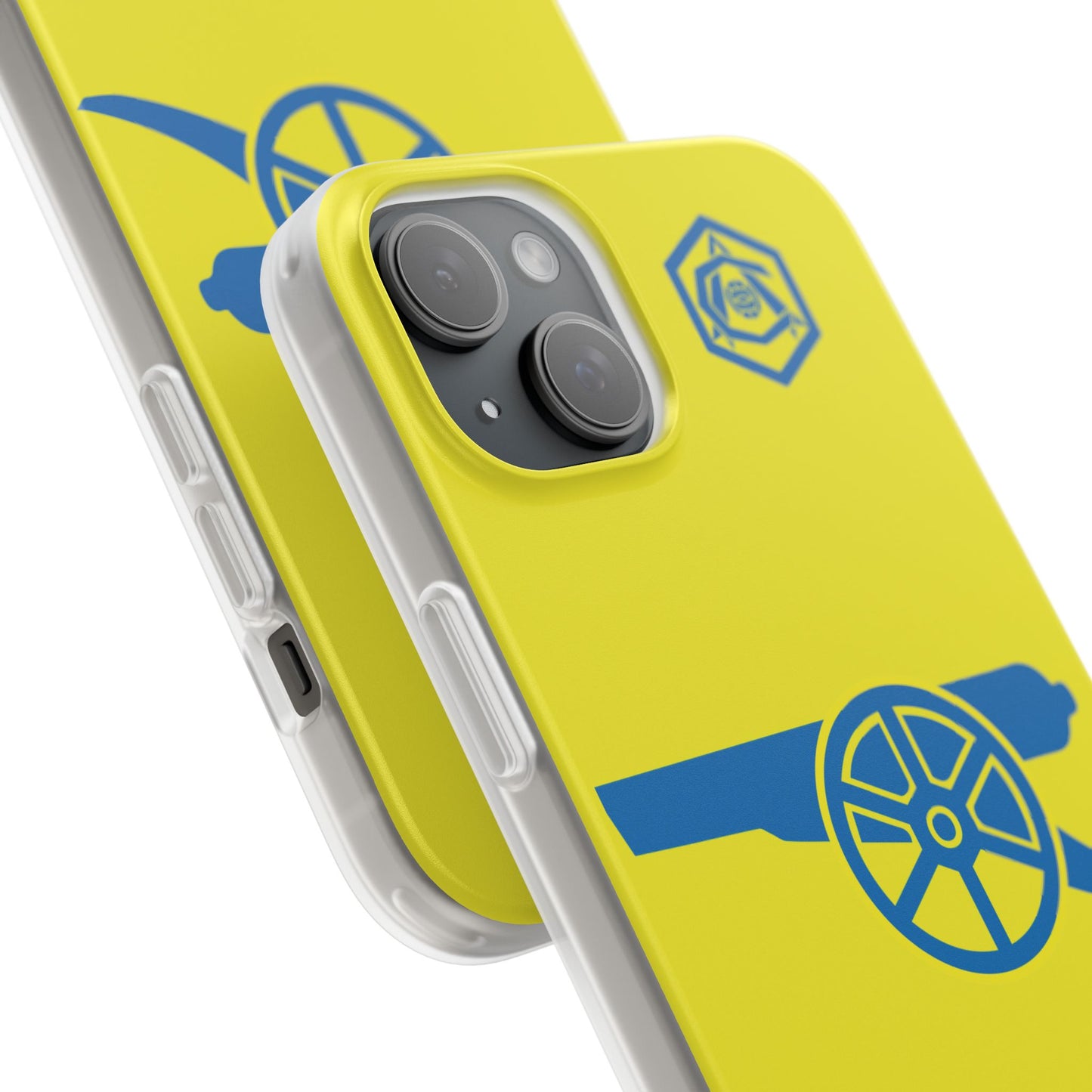 Arsenal Cannon & Monogram Yellow iPhone Flexi Case - iPhone 16, 15, 14, Plus/Pro/Pro Max