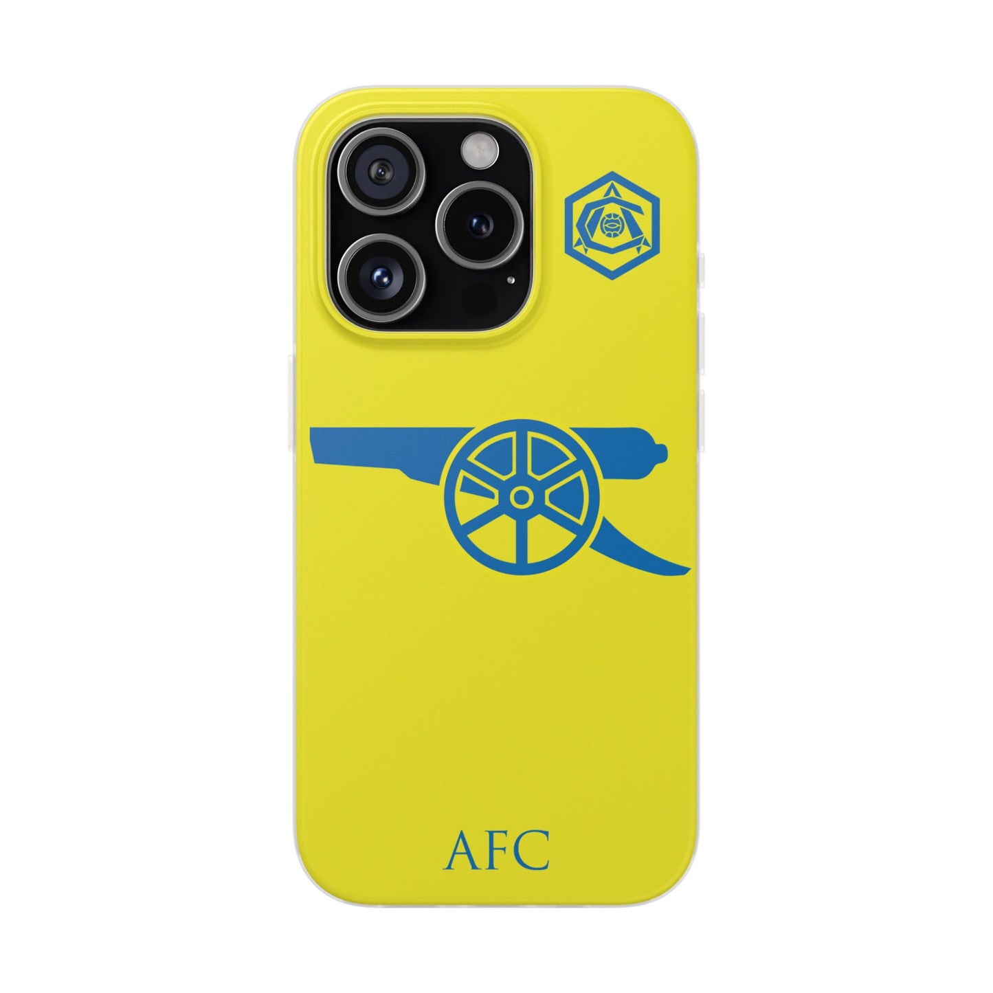 Arsenal Cannon & Monogram Yellow iPhone Flexi Case - iPhone 16, 15, 14, Plus/Pro/Pro Max