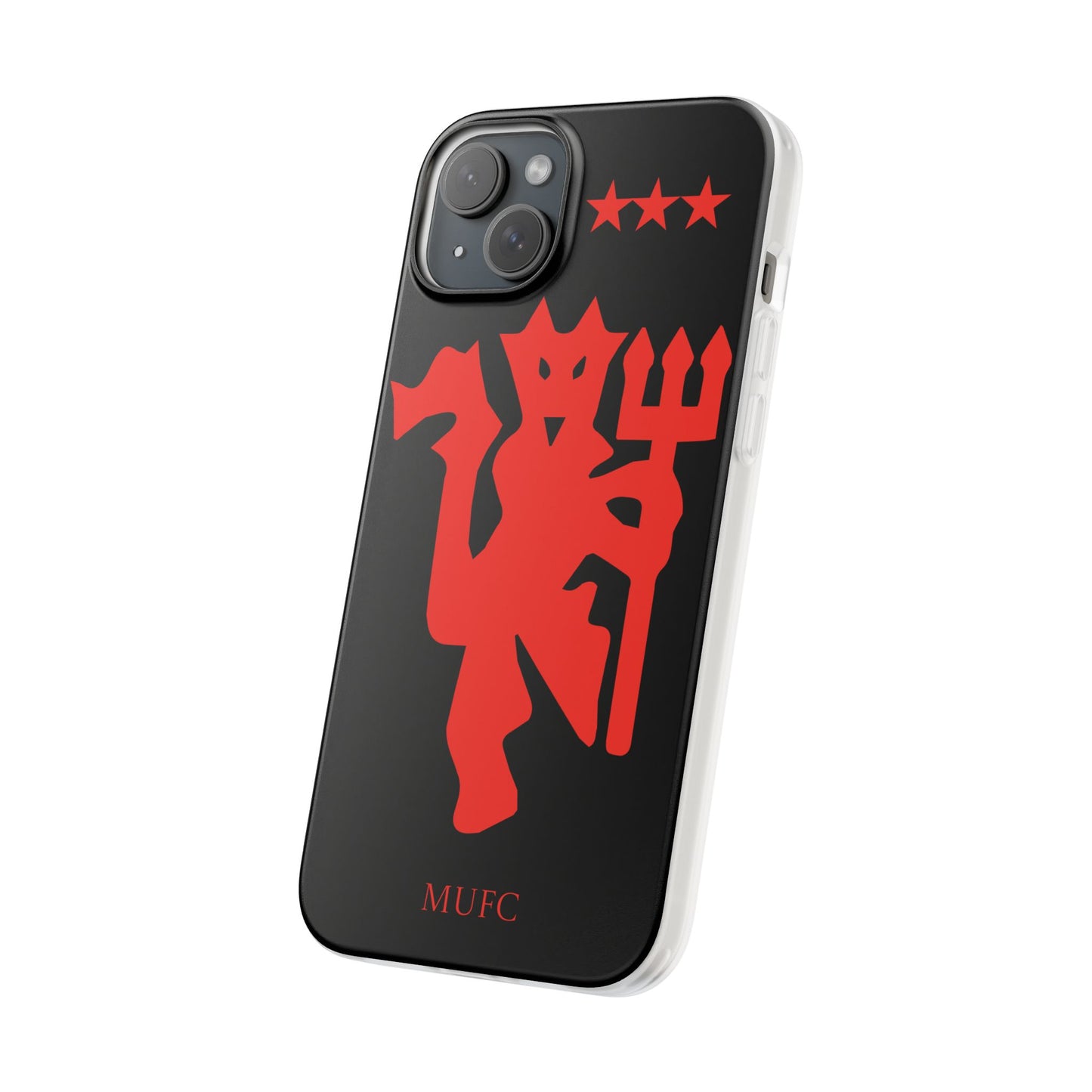 Manchester United iPhone Flexi Case - iPhone 16, 15, 14, Plus/Pro/Pro Max - Black