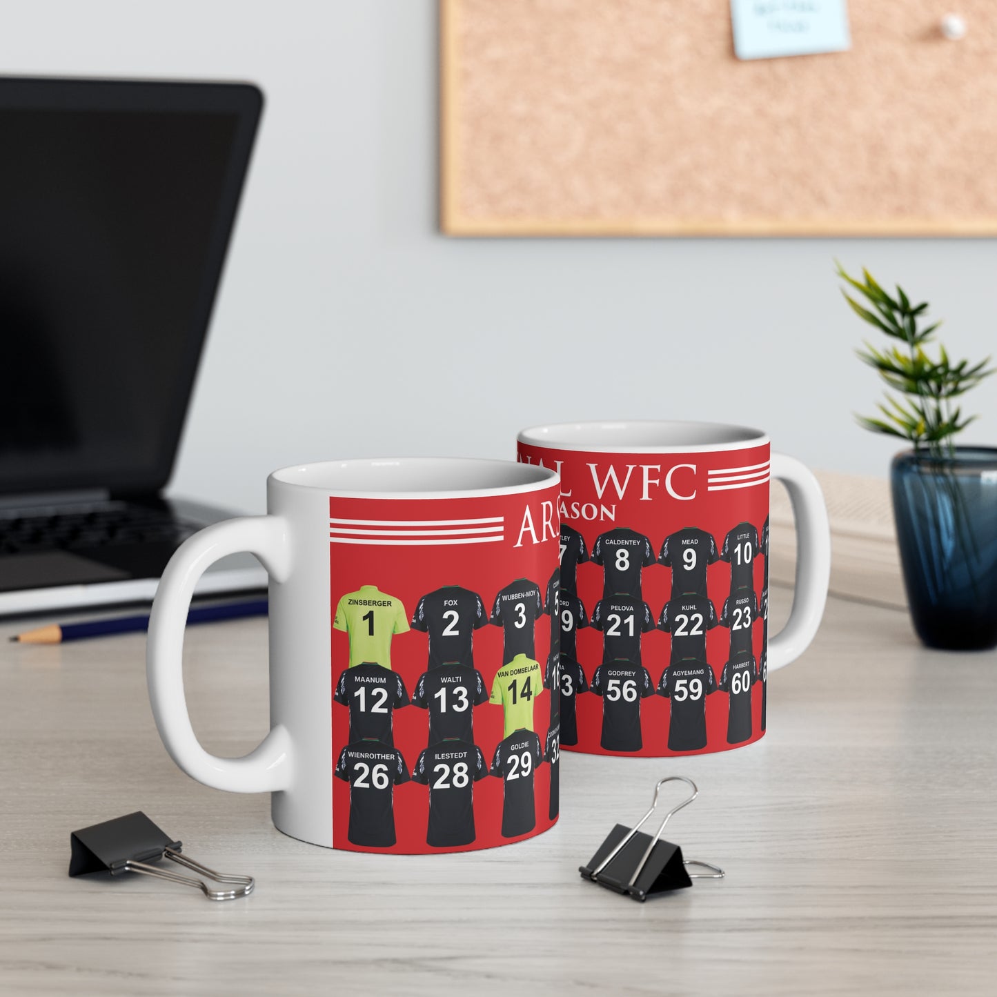 Arsenal Women Squad Away Kit Mug - Red