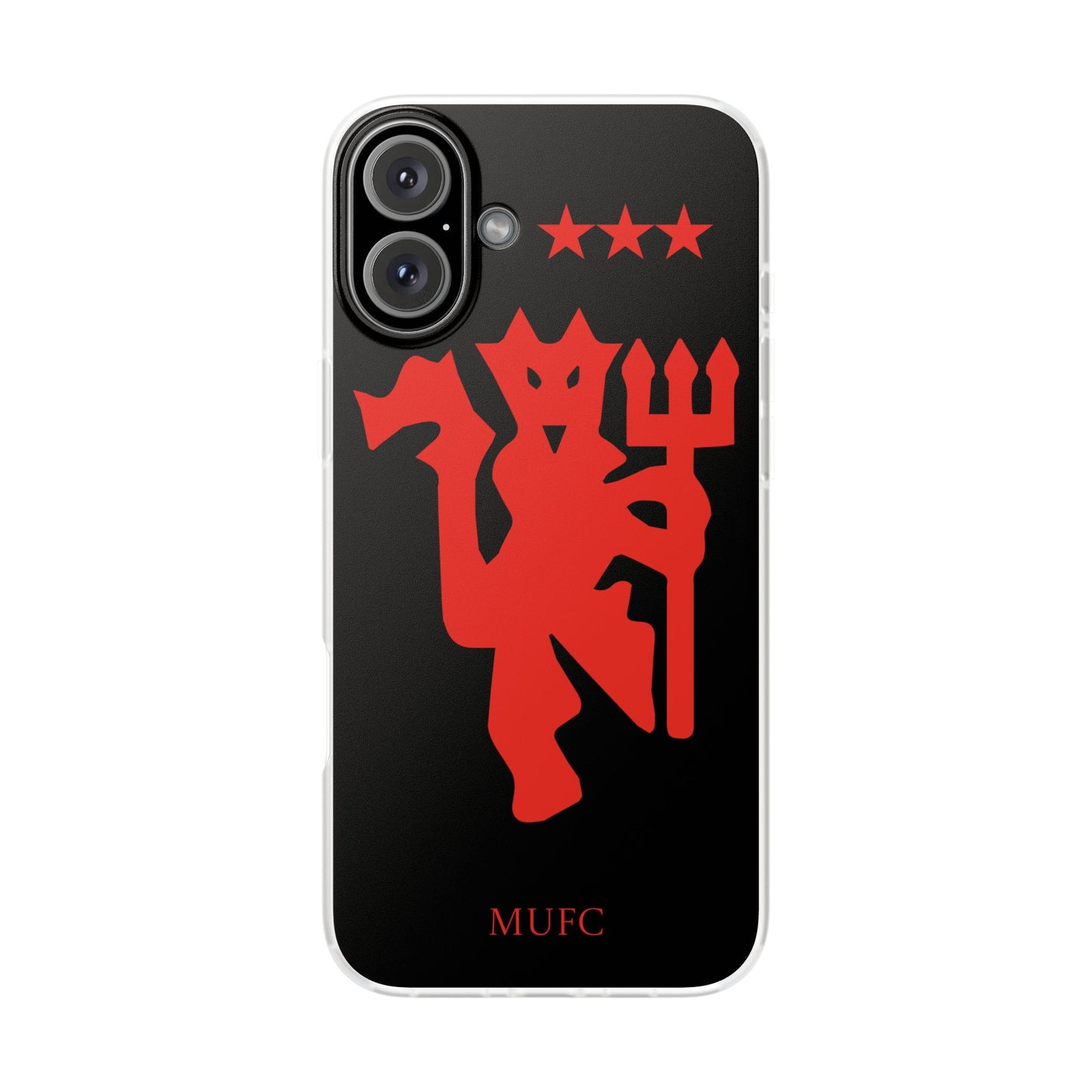 Manchester United iPhone Flexi Case - iPhone 16, 15, 14, Plus/Pro/Pro Max - Black