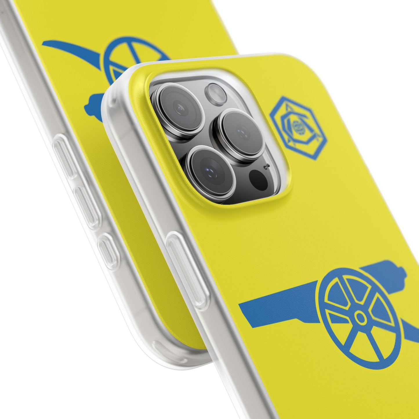 Arsenal Cannon & Monogram Yellow iPhone Flexi Case - iPhone 16, 15, 14, Plus/Pro/Pro Max