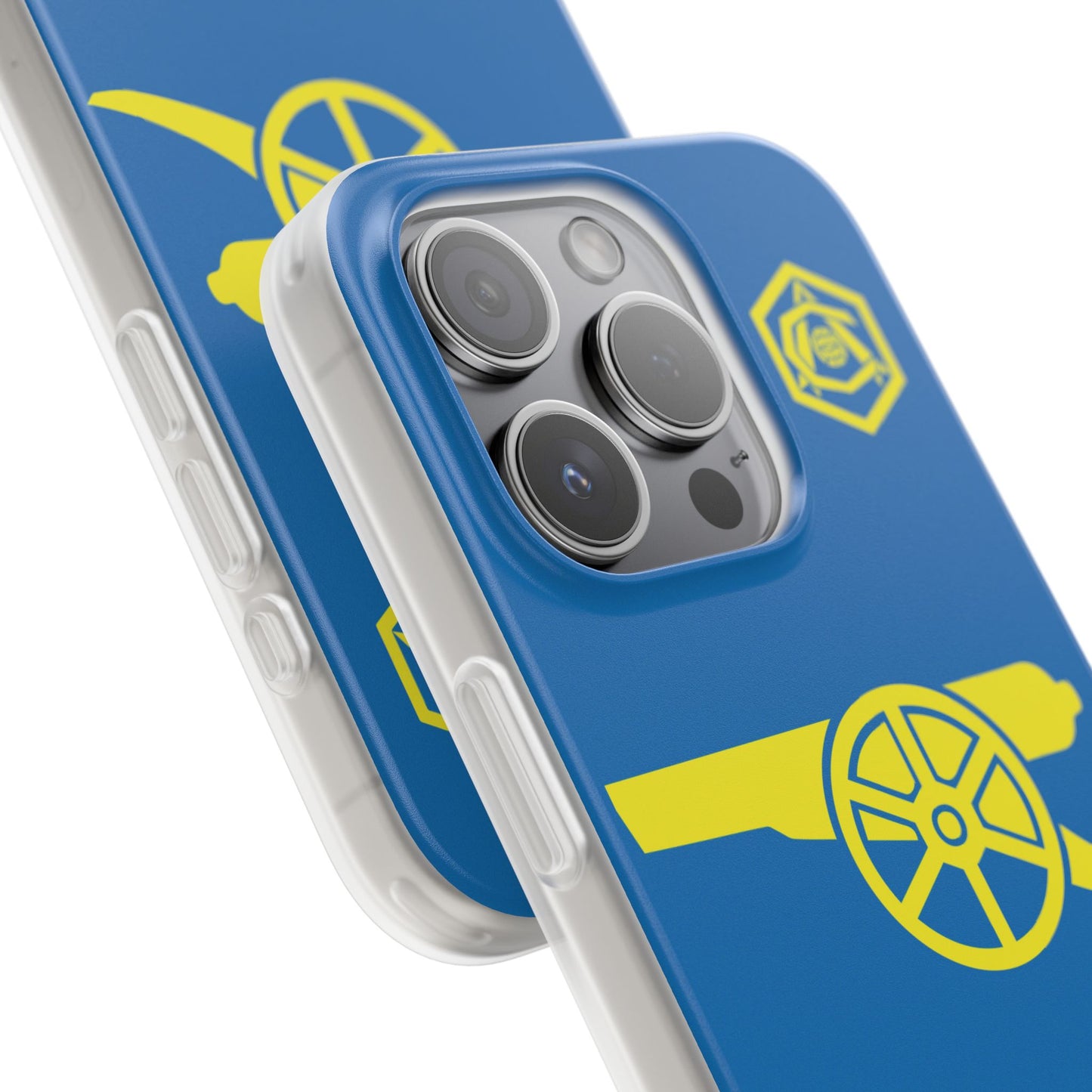 Arsenal Cannon & Monogram Blue iPhone Flexi Case - iPhone 16, 15, 14. Plus/Pro/Pro Max