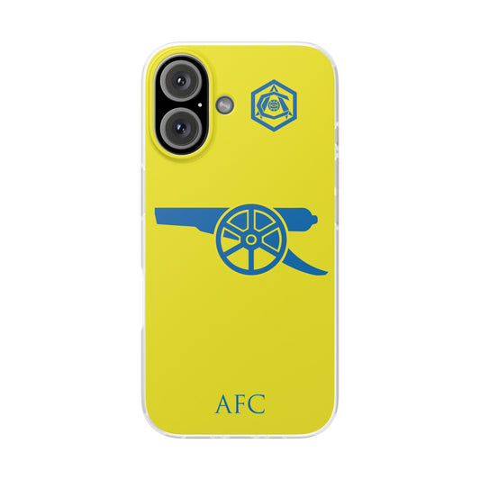 Arsenal Cannon & Monogram Yellow iPhone Flexi Case - iPhone 16, 15, 14, Plus/Pro/Pro Max