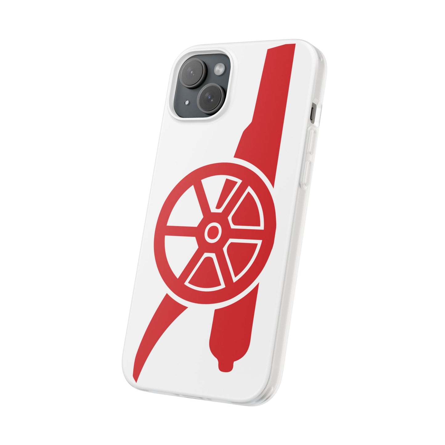 Arsenal Cannon White iPhone Flexi Case - iPhone 16, 15, 14, Plus/Pro/Pro Max