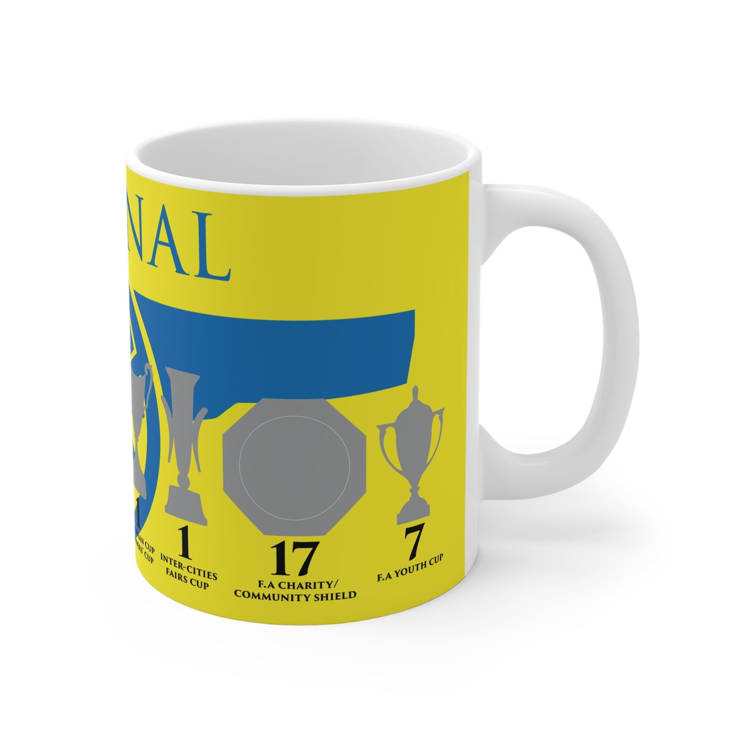 Arsenal Trophies Mug - Yellow - Blue Cannon