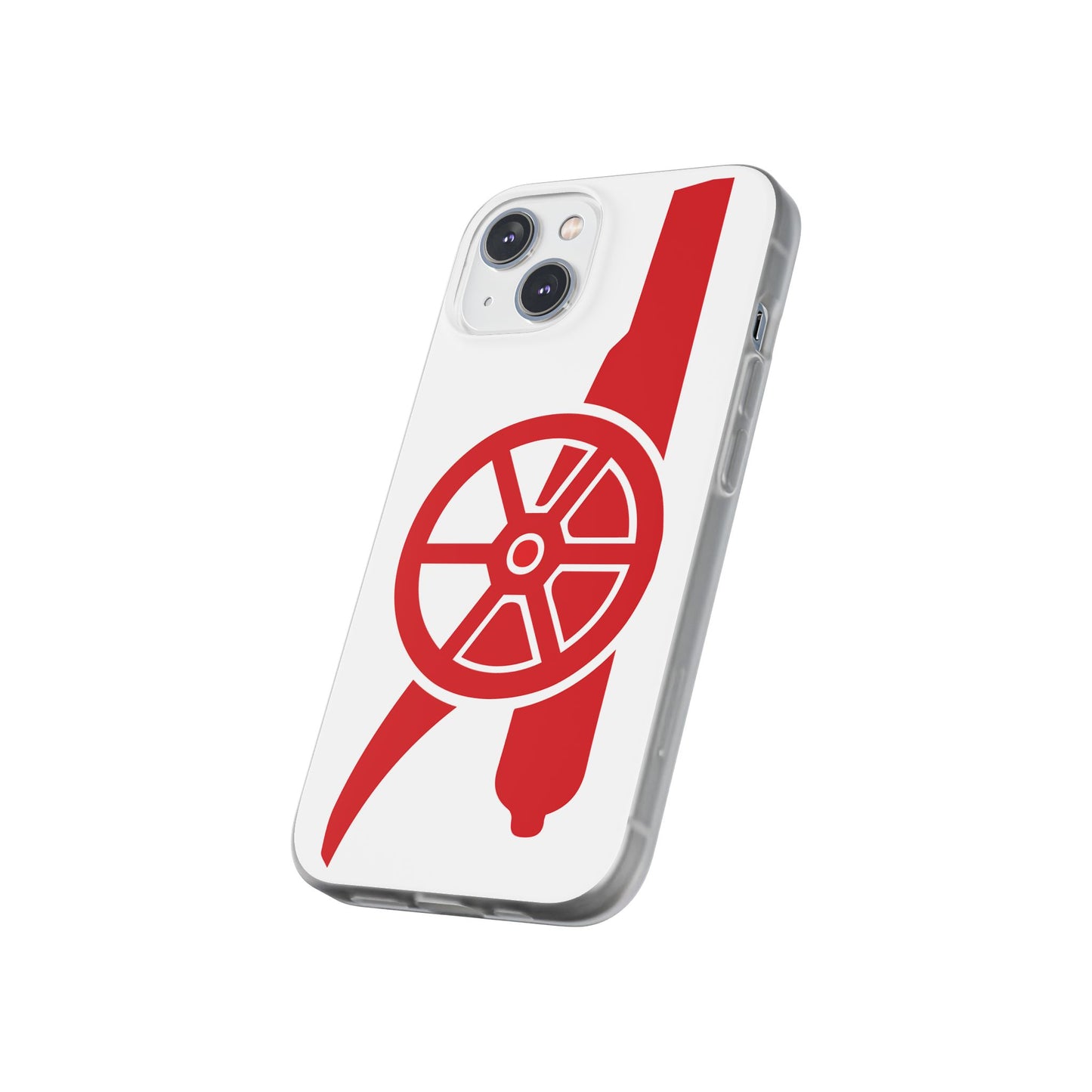 Arsenal Cannon White iPhone Flexi Case - iPhone 16, 15, 14, Plus/Pro/Pro Max