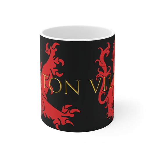 Aston Villa 150th Anniversary Lion Mug - Black