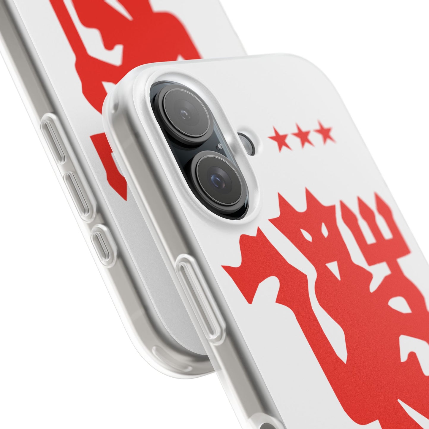 Manchester United iPhone Flexi Case - iPhone 16, 15, 14, Plus/Pro/Pro Max - White