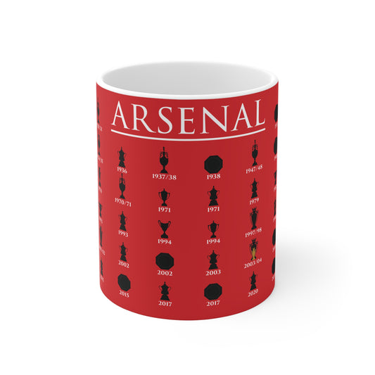 Arsenal Trophies Collection Mug UPDATED - Red