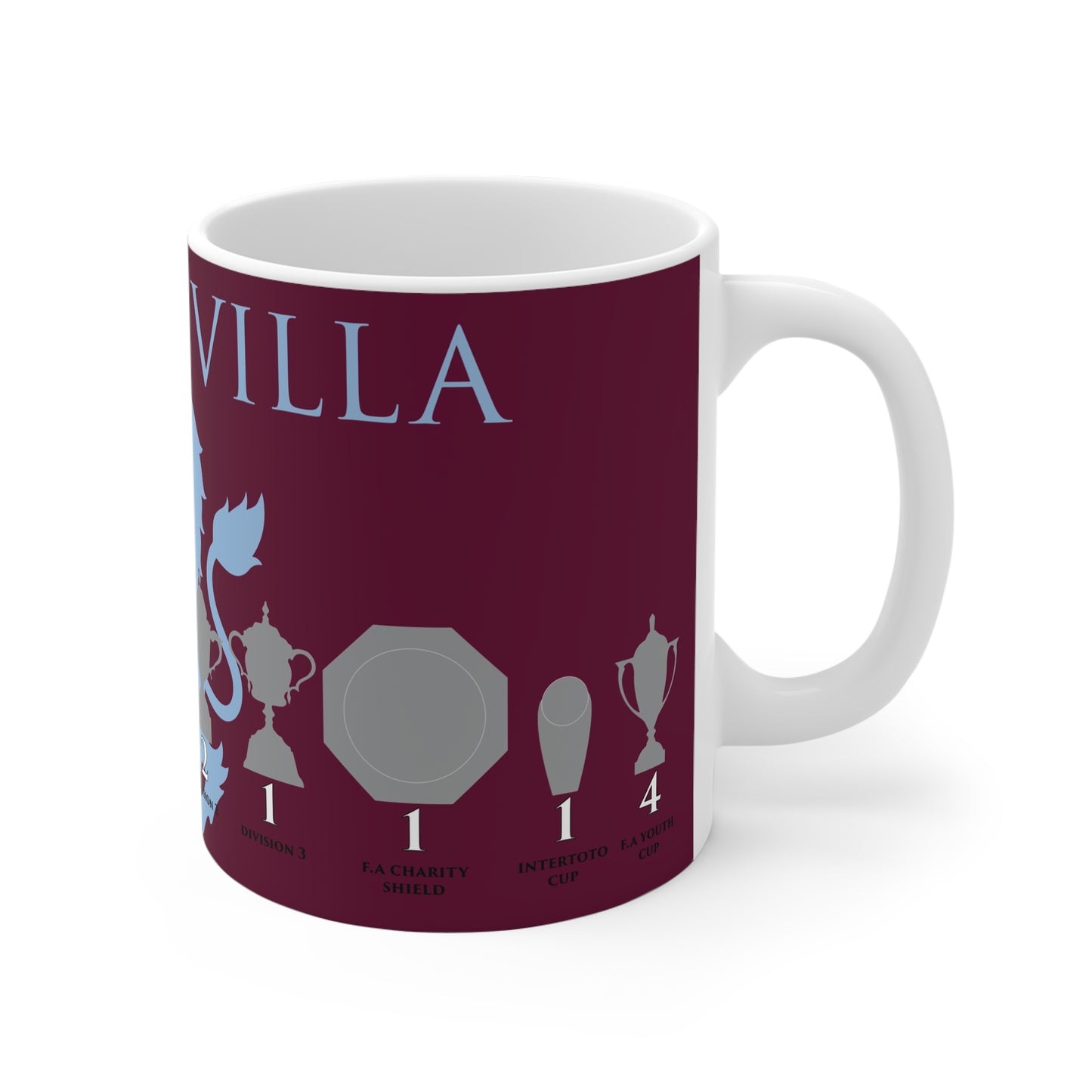 Aston Villa Trophies & Lion Mug - Claret