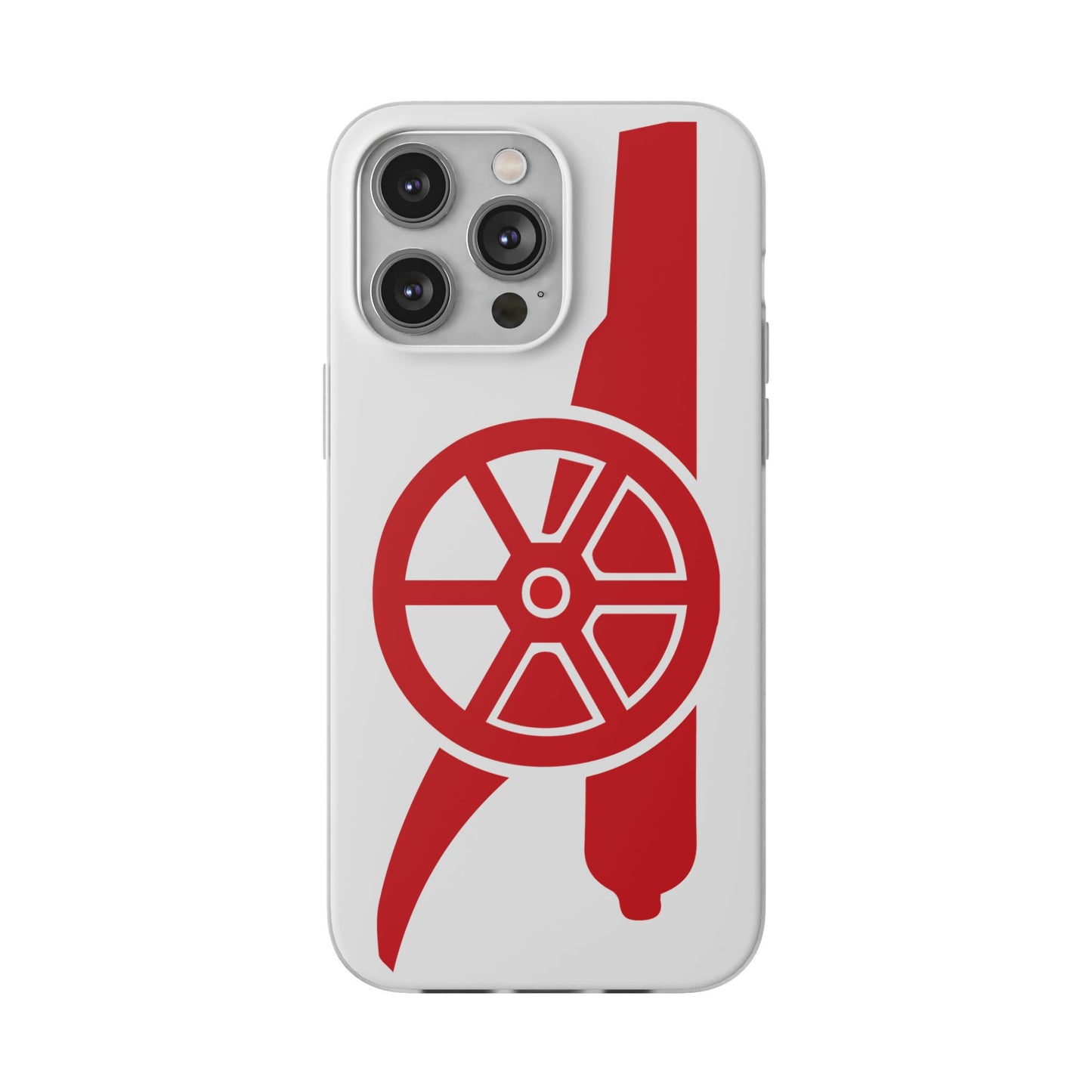 Arsenal Cannon White iPhone Flexi Case - iPhone 16, 15, 14, Plus/Pro/Pro Max