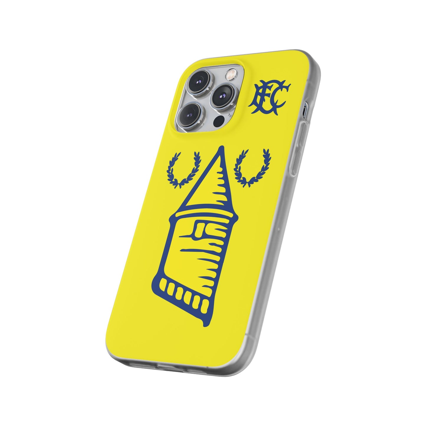 Everton Tower & Monogram Yellow iPhone Flexi Case - iPhone 16, 15, 14, Plus/Pro/Pro Max