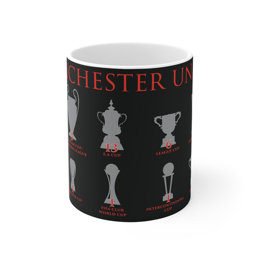 Manchester United Trophies Mug - Black