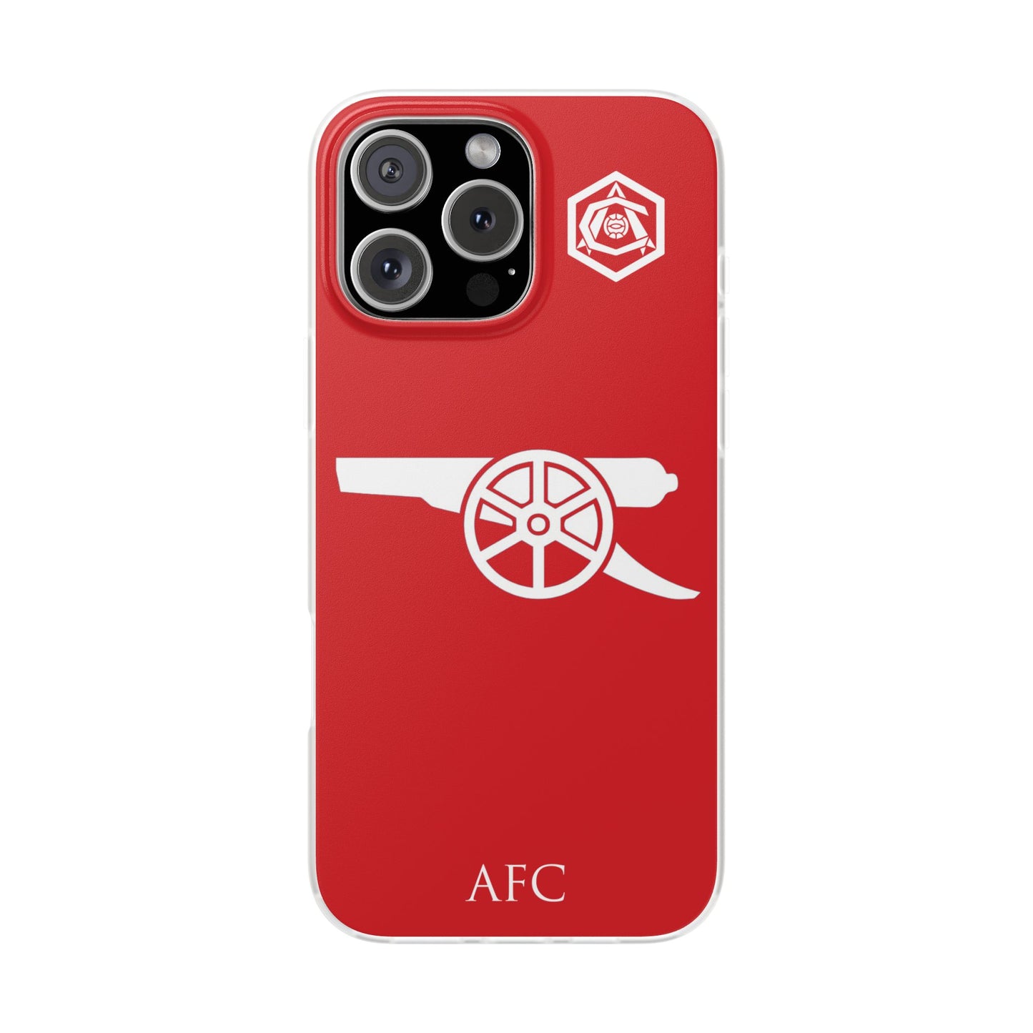 Arsenal Cannon & Monogram Red iPhone Flexi Case - iPhone 16, 15, 14, Plus/Pro/Pro Max