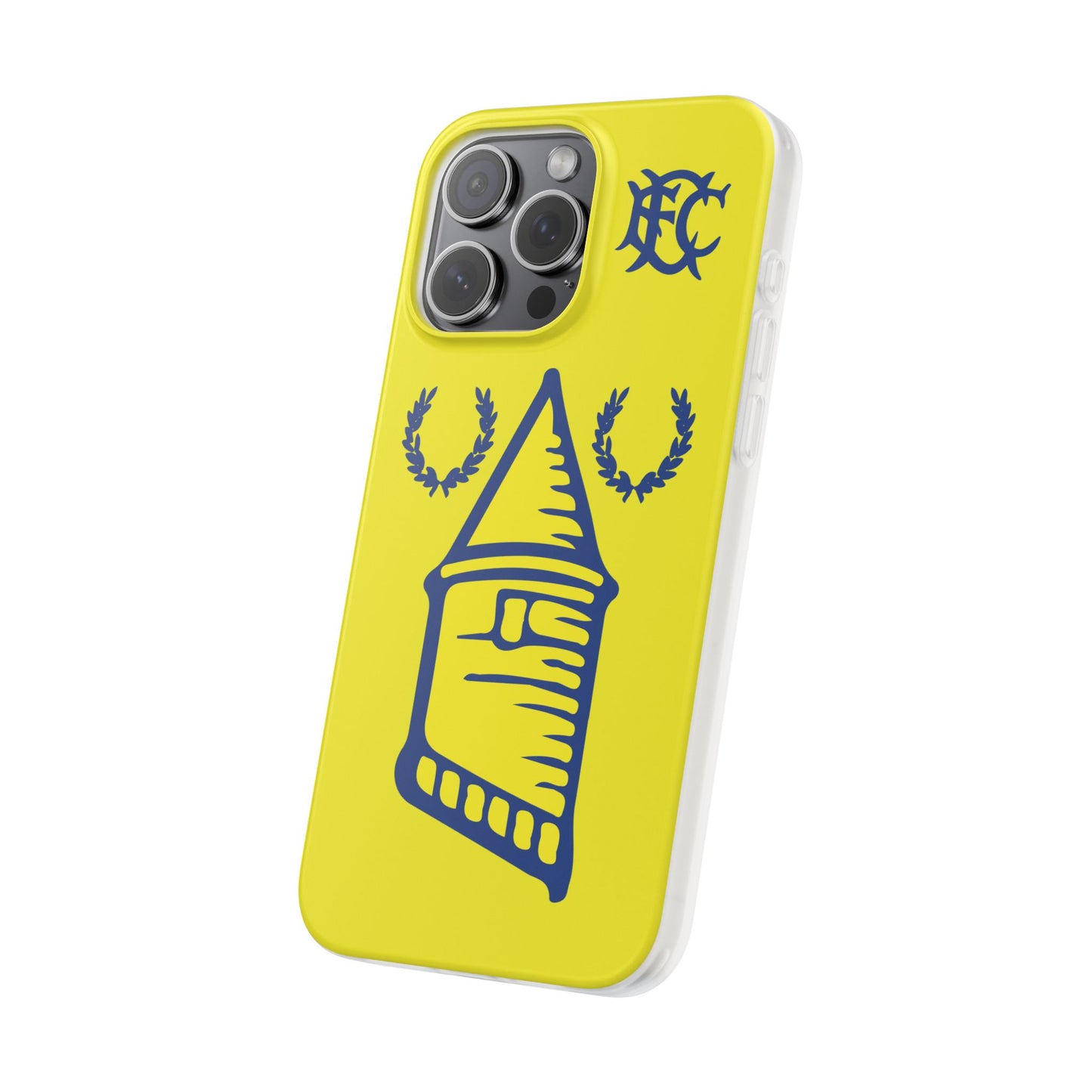 Everton Tower & Monogram Yellow iPhone Flexi Case - iPhone 16, 15, 14, Plus/Pro/Pro Max