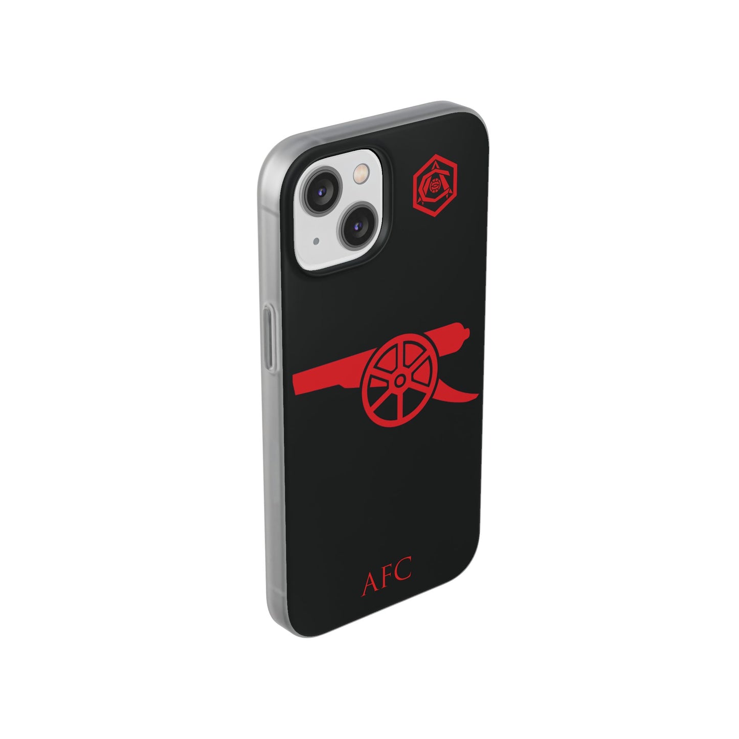 Arsenal Cannon & Monogram Black iPhone Flexi Case - iPhone 16, 15, 14, Plus/Pro/Pro Max