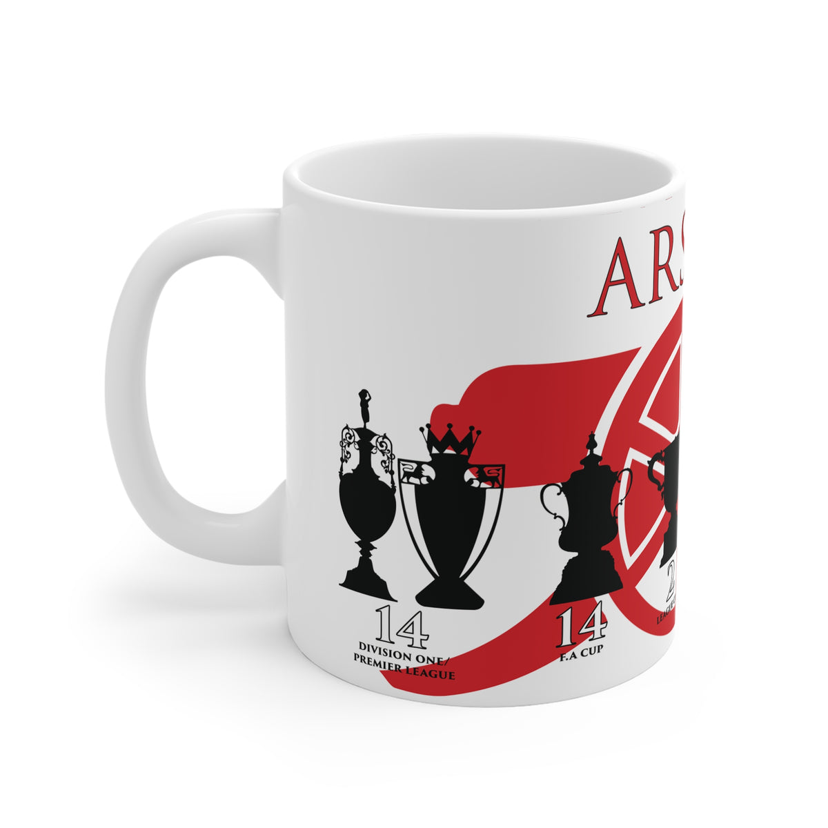 Arsenal Trophies Mug UPDATED - White - Red Cannon