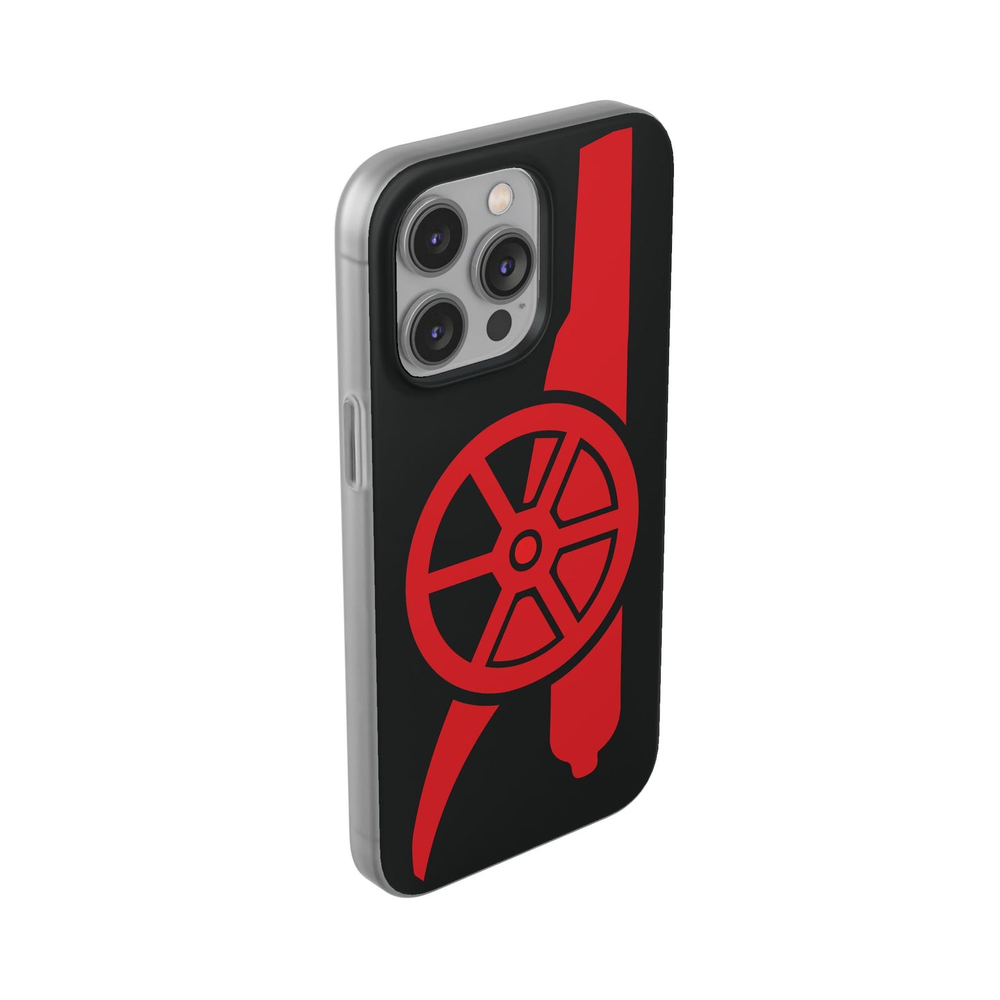 Arsenal Cannon Black iPhone Flexi Case - iPhone 16, 15, 14, Plus/Pro/Pro Max