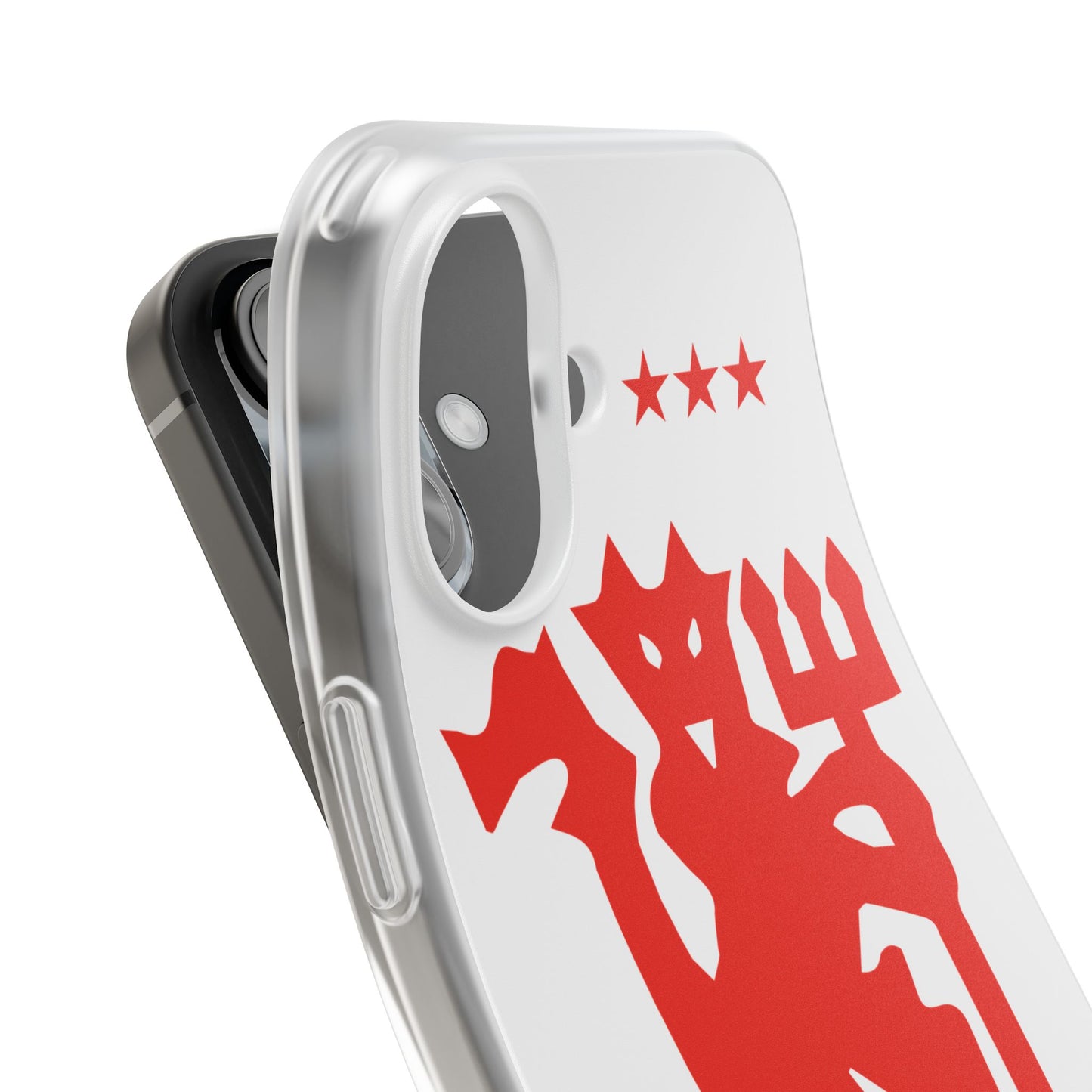 Manchester United iPhone Flexi Case - iPhone 16, 15, 14, Plus/Pro/Pro Max - White