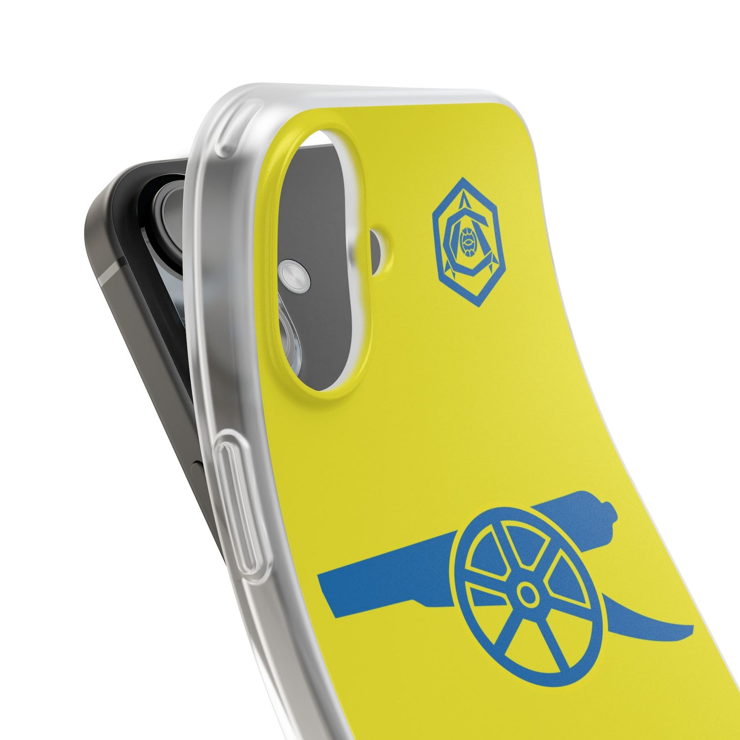 Arsenal Cannon & Monogram Yellow iPhone Flexi Case - iPhone 16, 15, 14, Plus/Pro/Pro Max