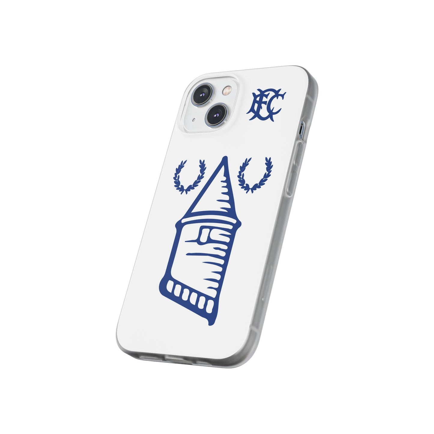 Everton Tower & Monogram White iPhone Flexi Case - iPhone 16, 15, 14 Plus/Pro/Pro Max