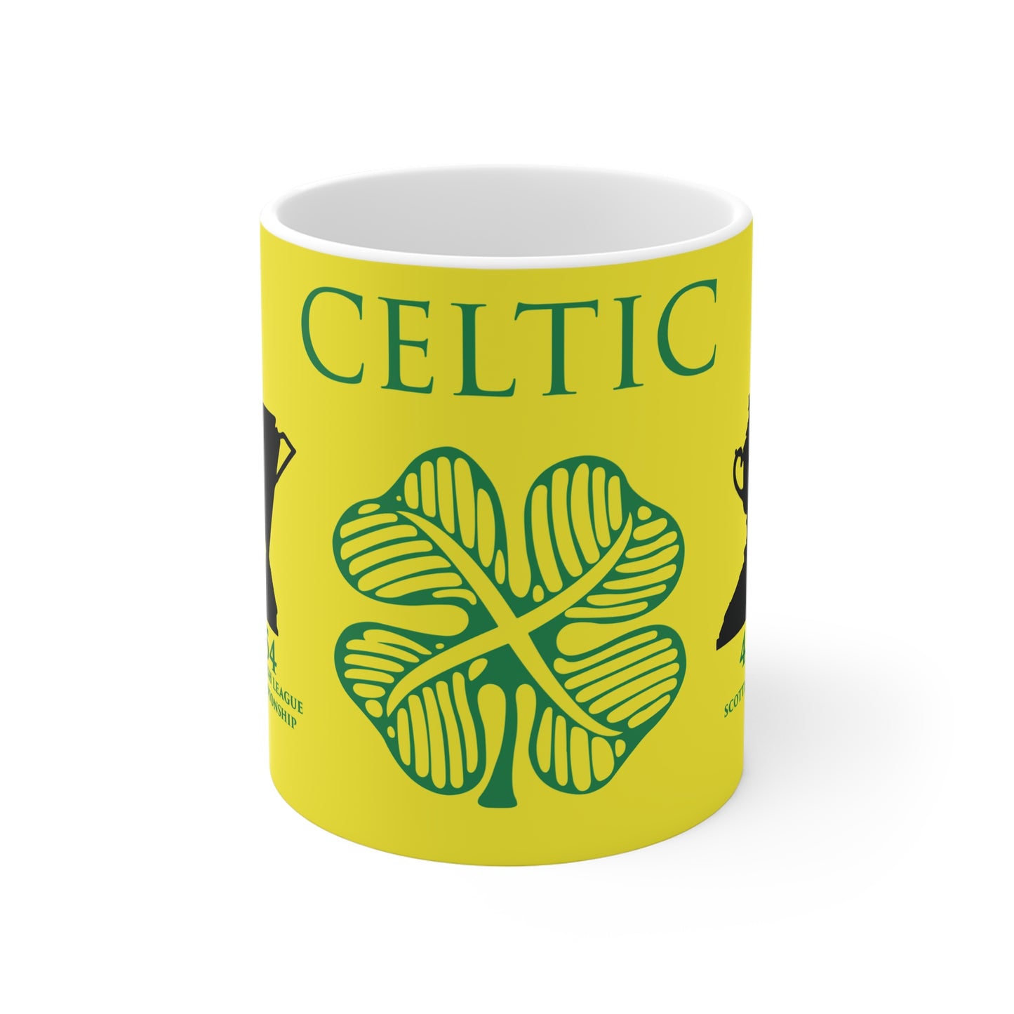 Celtic Trophies & Clover Mug - Yellow