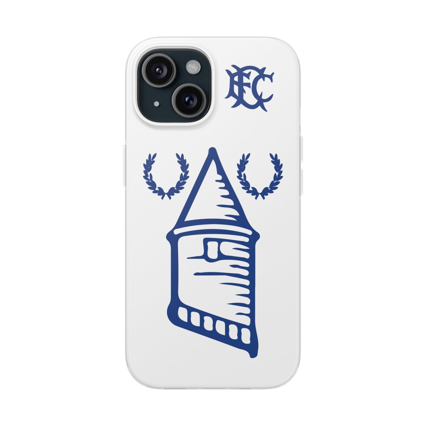 Everton Tower & Monogram White iPhone Flexi Case - iPhone 16, 15, 14 Plus/Pro/Pro Max